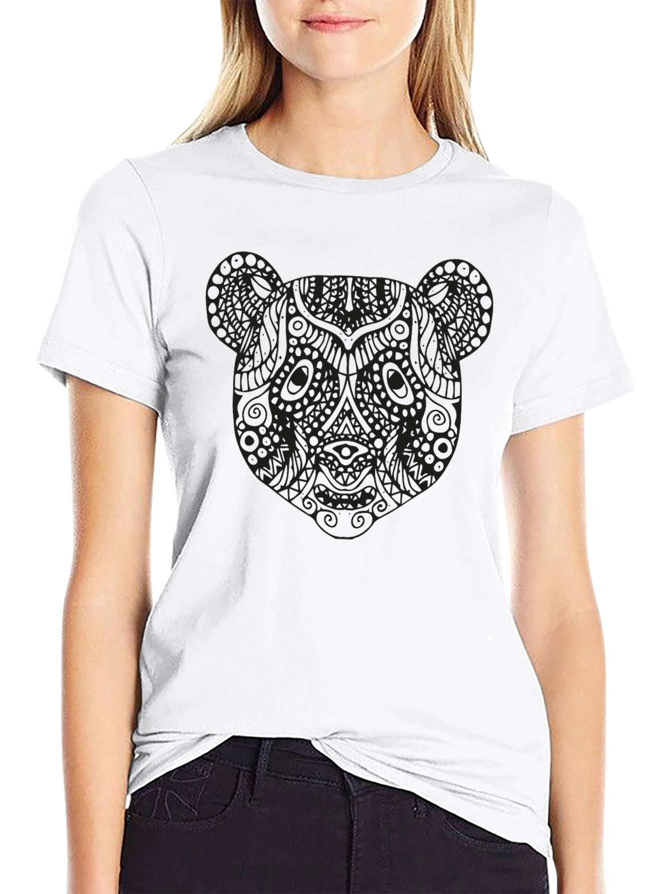 Mens Black Panda Graphic T-Shirt
