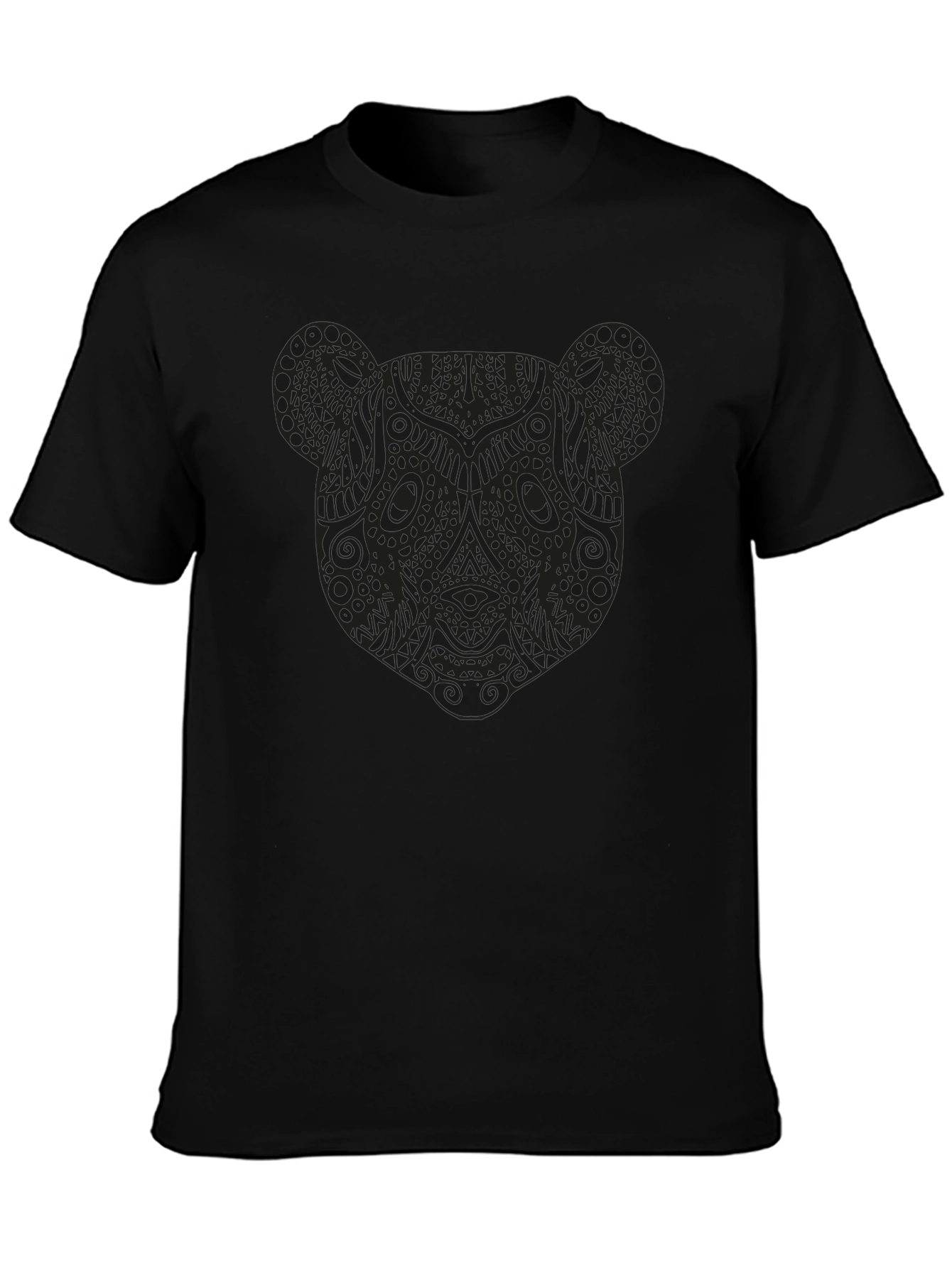 Mens Black Panda Graphic T-Shirt