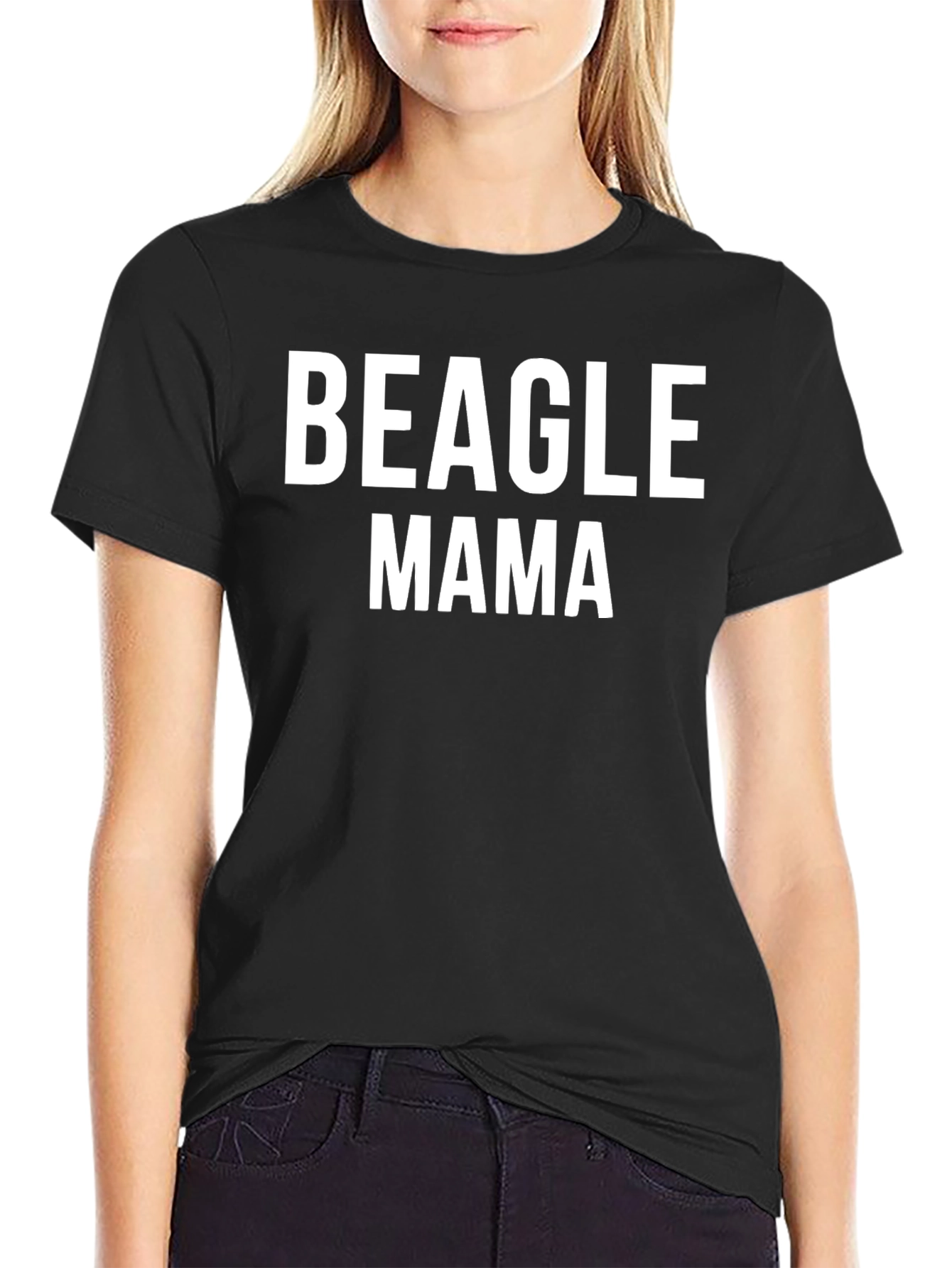 Beagle Mama T-Shirt - Black Graphic Tee