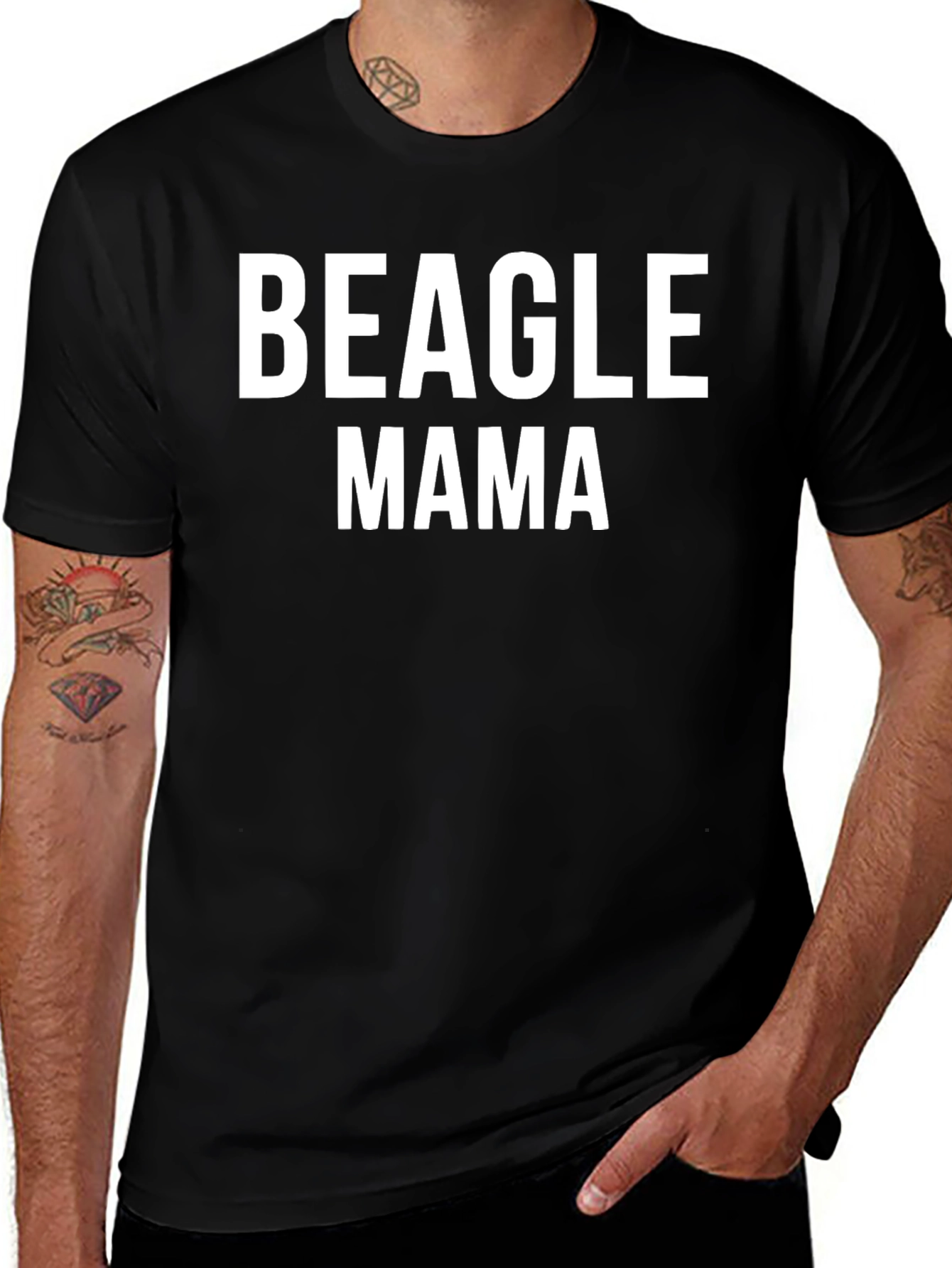 Beagle Mama T-Shirt - Black Graphic Tee