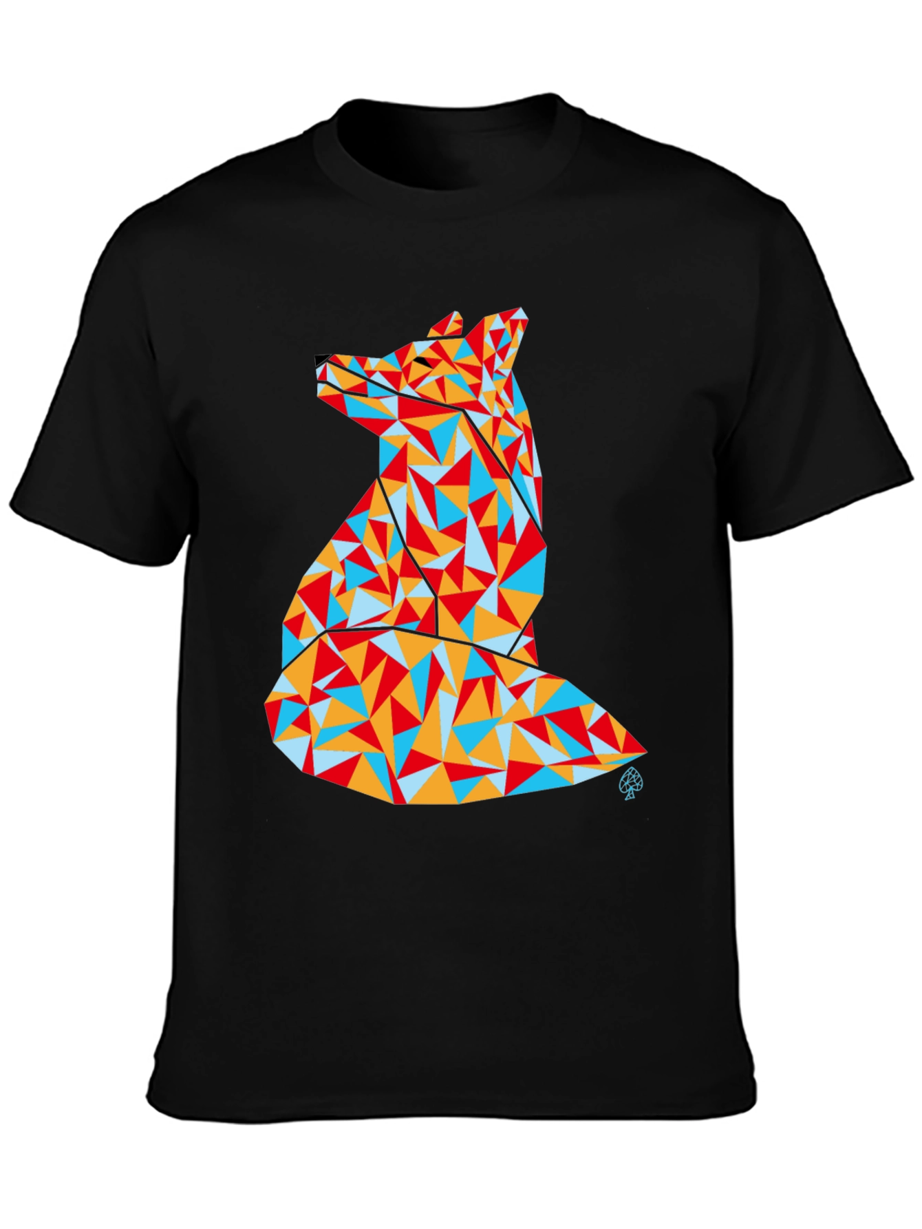 Geometric Fox Graphic Tee - Modern Art Shirt