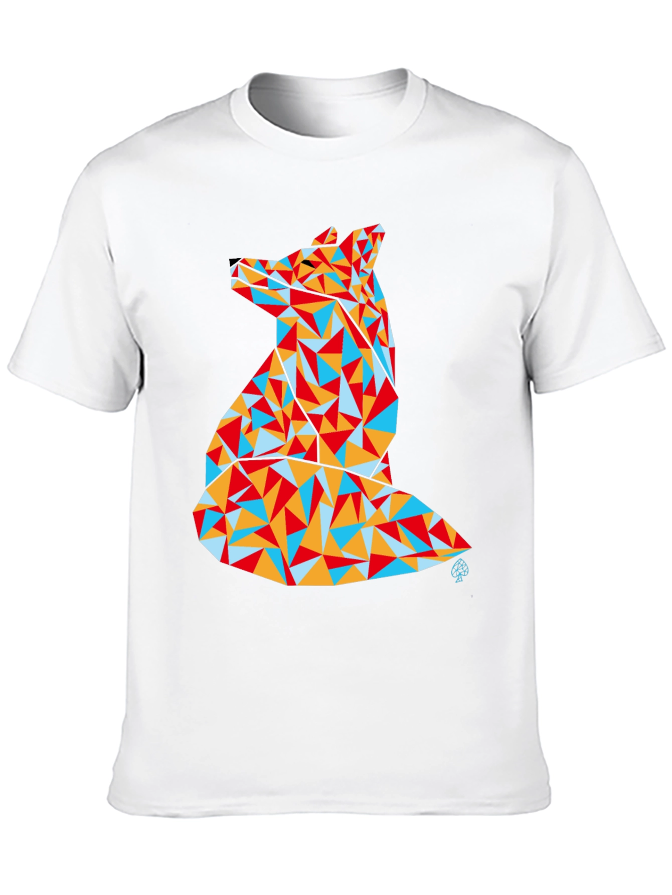 Geometric Fox Graphic Tee - Modern Art Shirt
