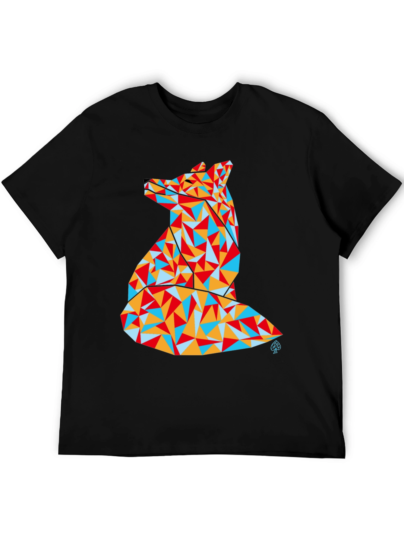 Geometric Fox Graphic Tee - Modern Art Shirt