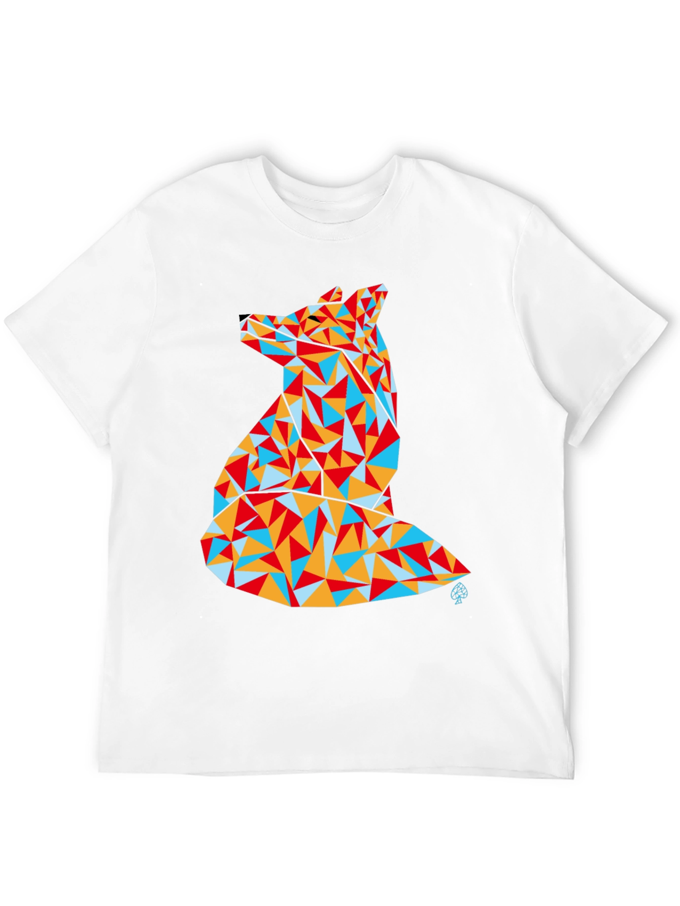 Geometric Fox Graphic Tee - Modern Art Shirt