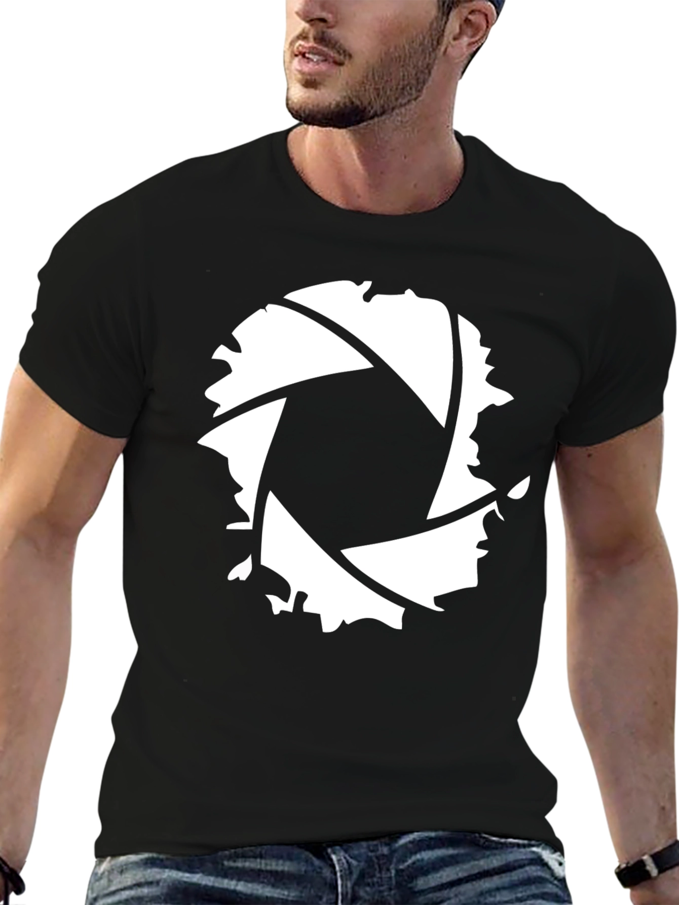 Abstract Aperture Black T-Shirt
