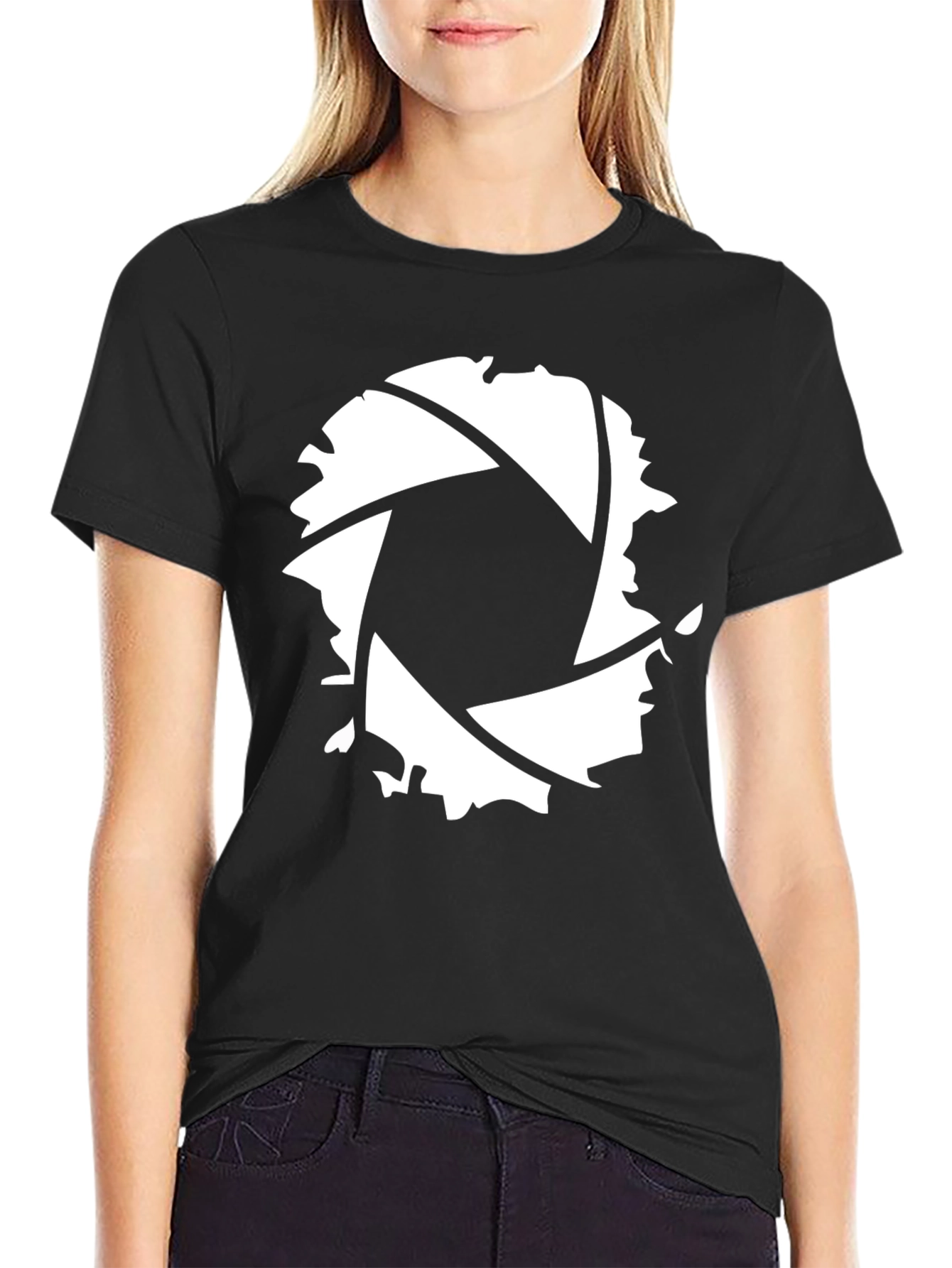 Abstract Aperture Black T-Shirt