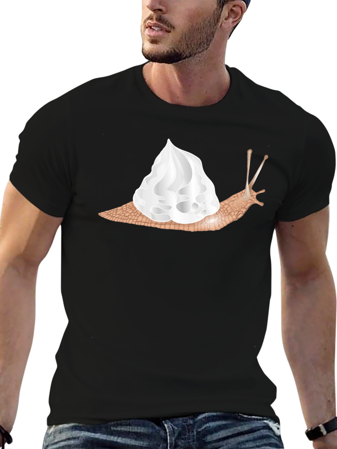 Snail Whipped Cream Graphic Tee - Unique Fashion