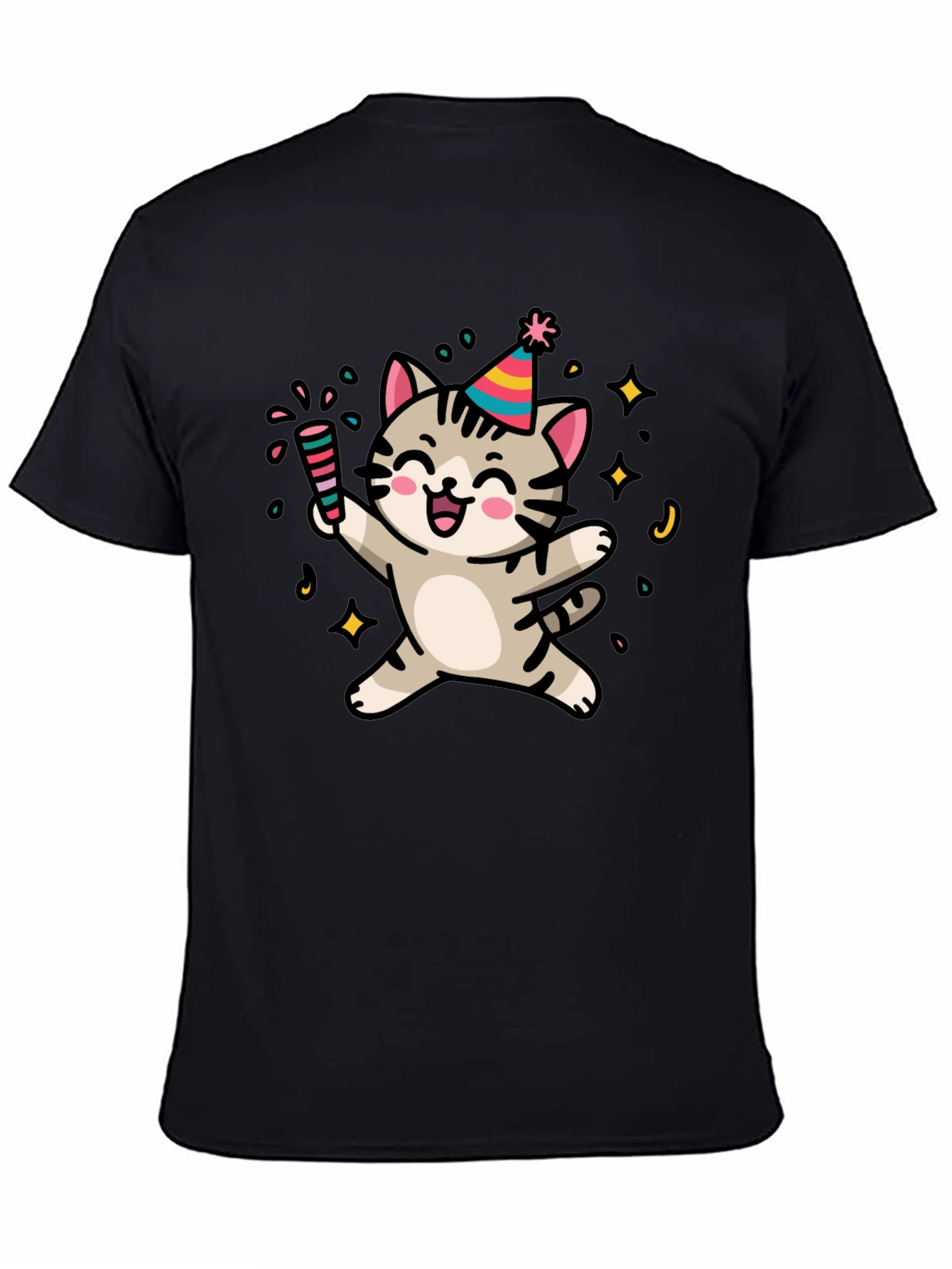 Party Cat Graphic T-Shirt - Fun & Festive