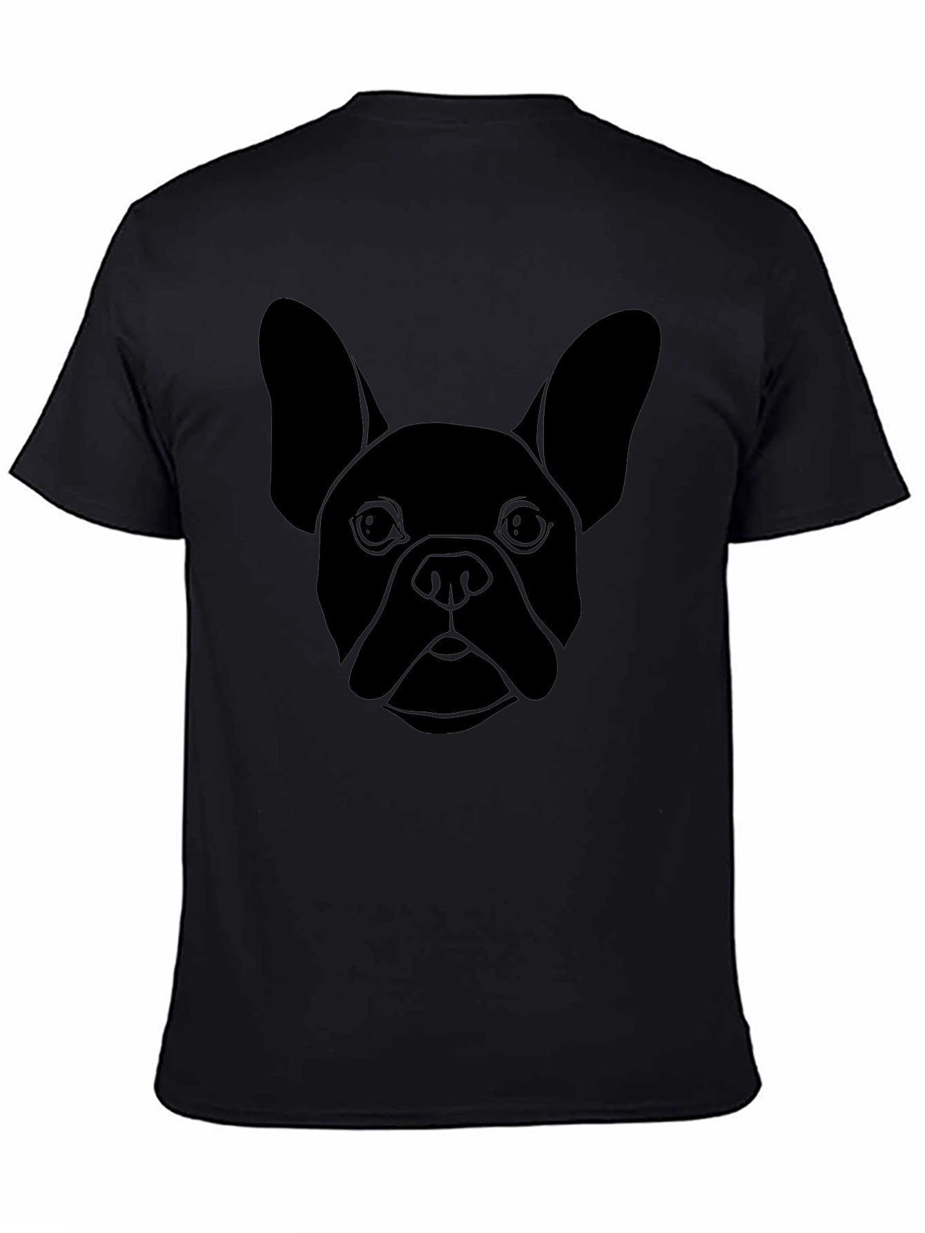 French Bulldog Outline Black T-Shirt