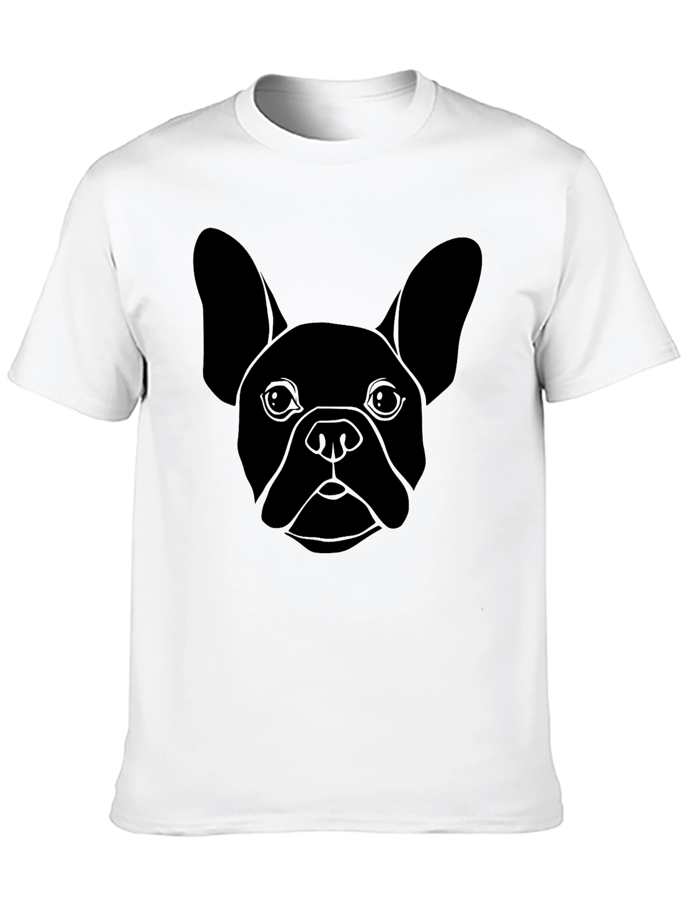 French Bulldog Outline Black T-Shirt