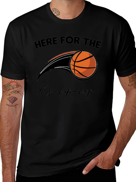 90s Hip-Hop Basketball Graphic T-Shirt