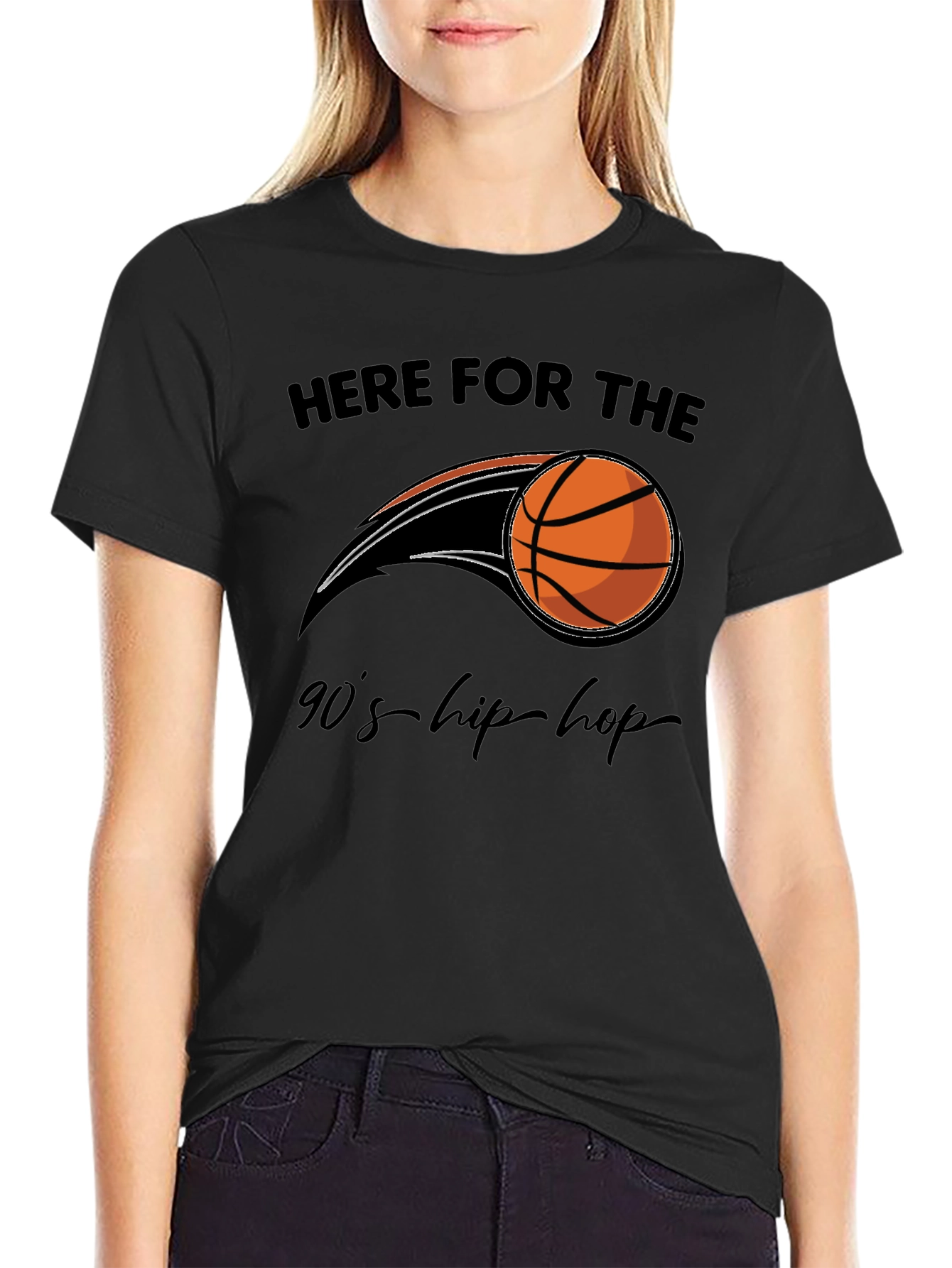 90s Hip-Hop Basketball Graphic T-Shirt
