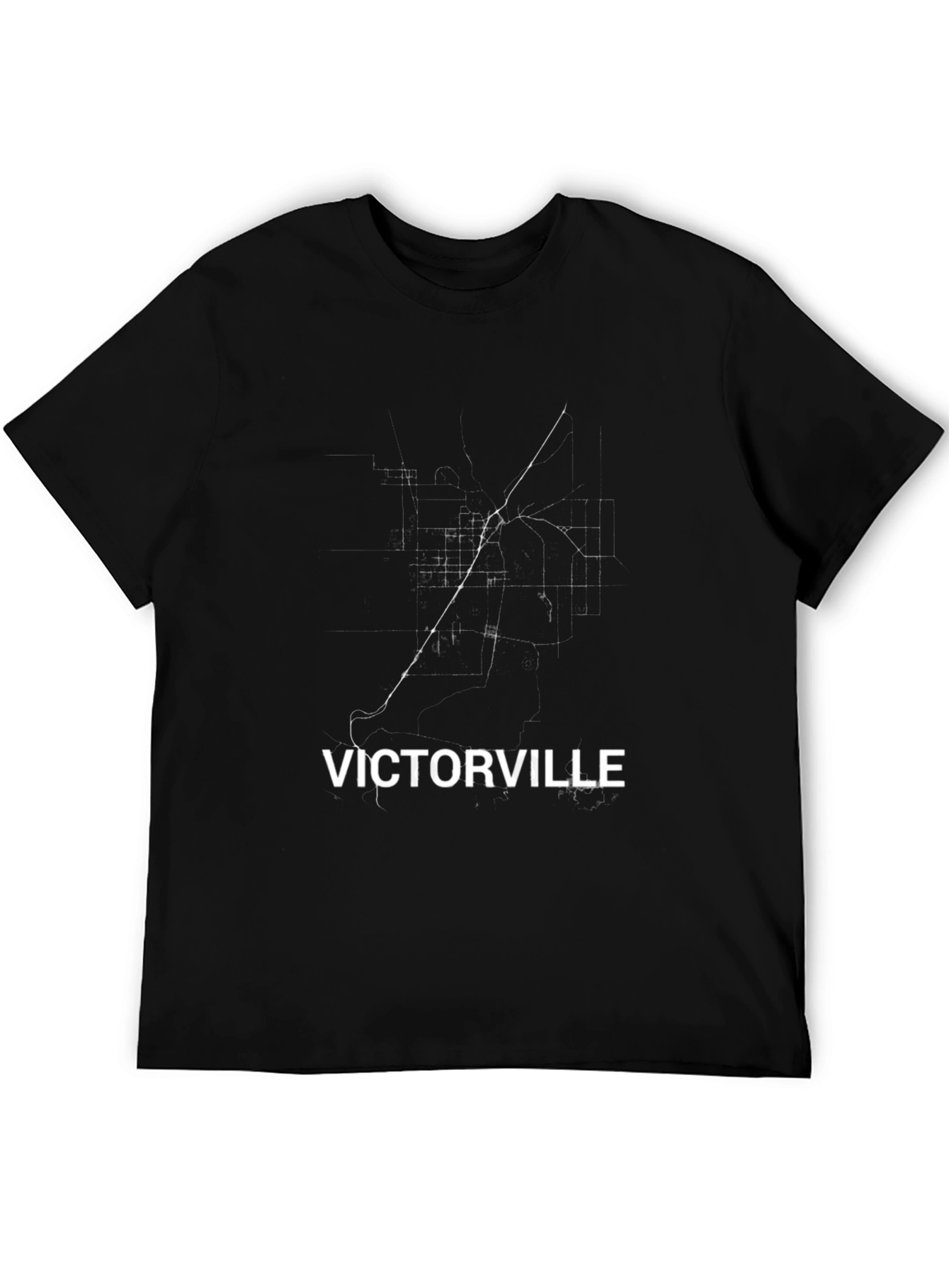 Victorville Map Black T-Shirt