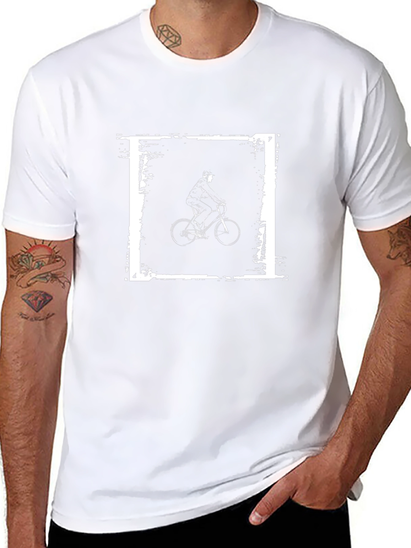 Retro Cycling Graphic Tee - Black Cotton T-Shirt