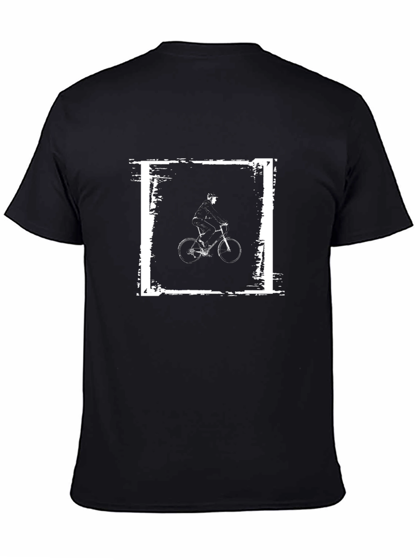 Retro Cycling Graphic Tee - Black Cotton T-Shirt