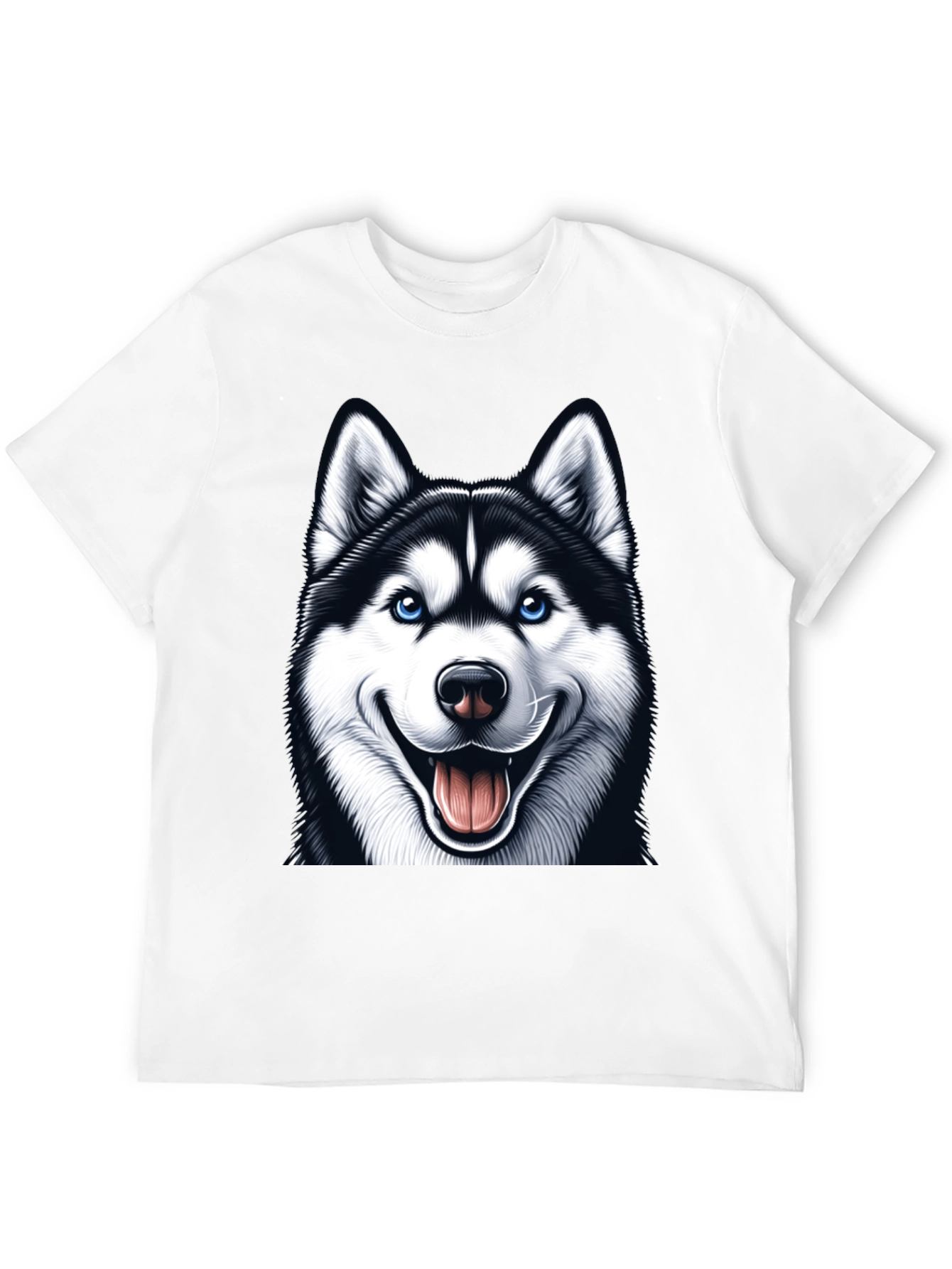 Husky Dog Graphic Tee - Black Cotton Blend