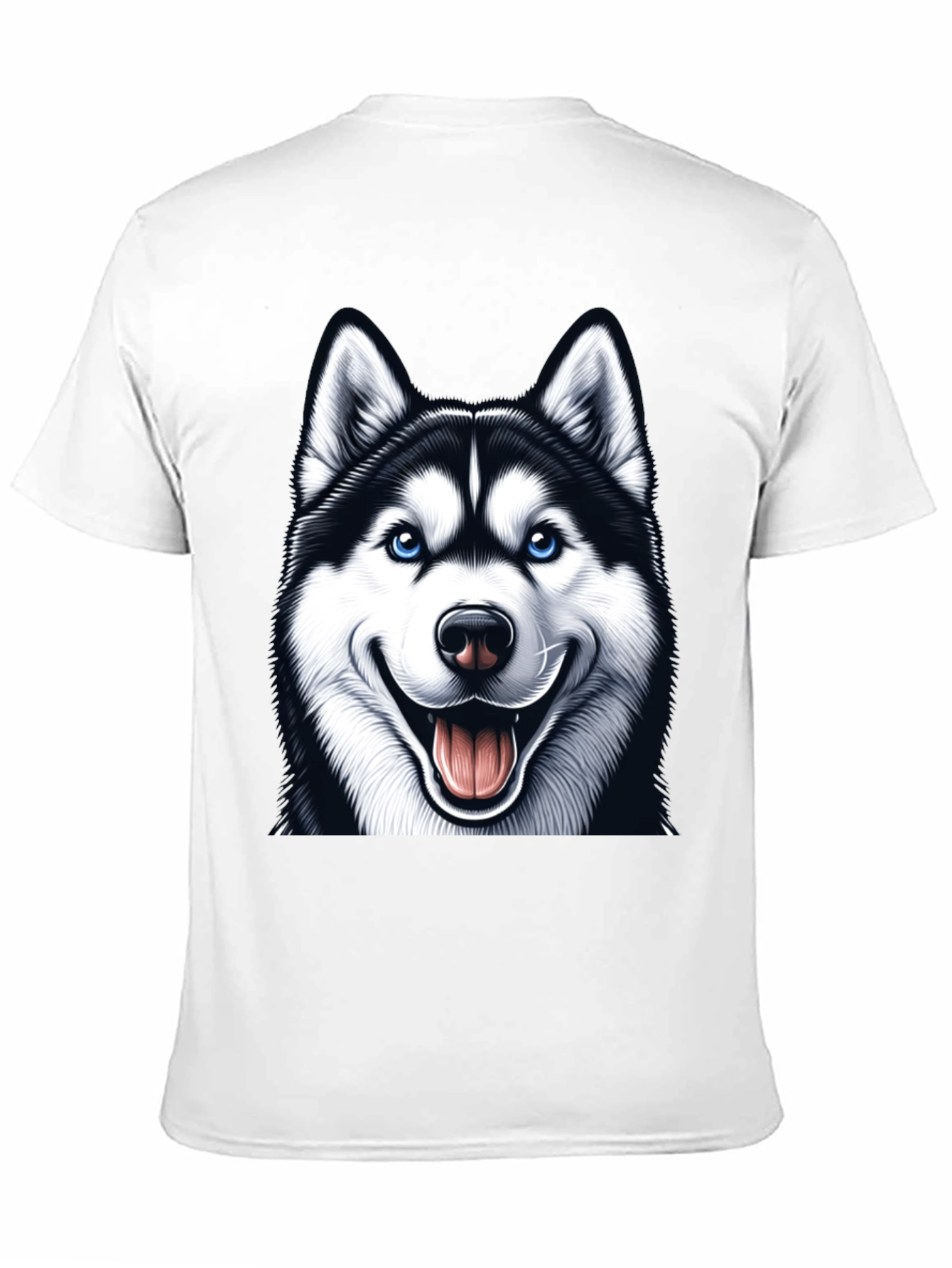 Husky Dog Graphic Tee - Black Cotton Blend