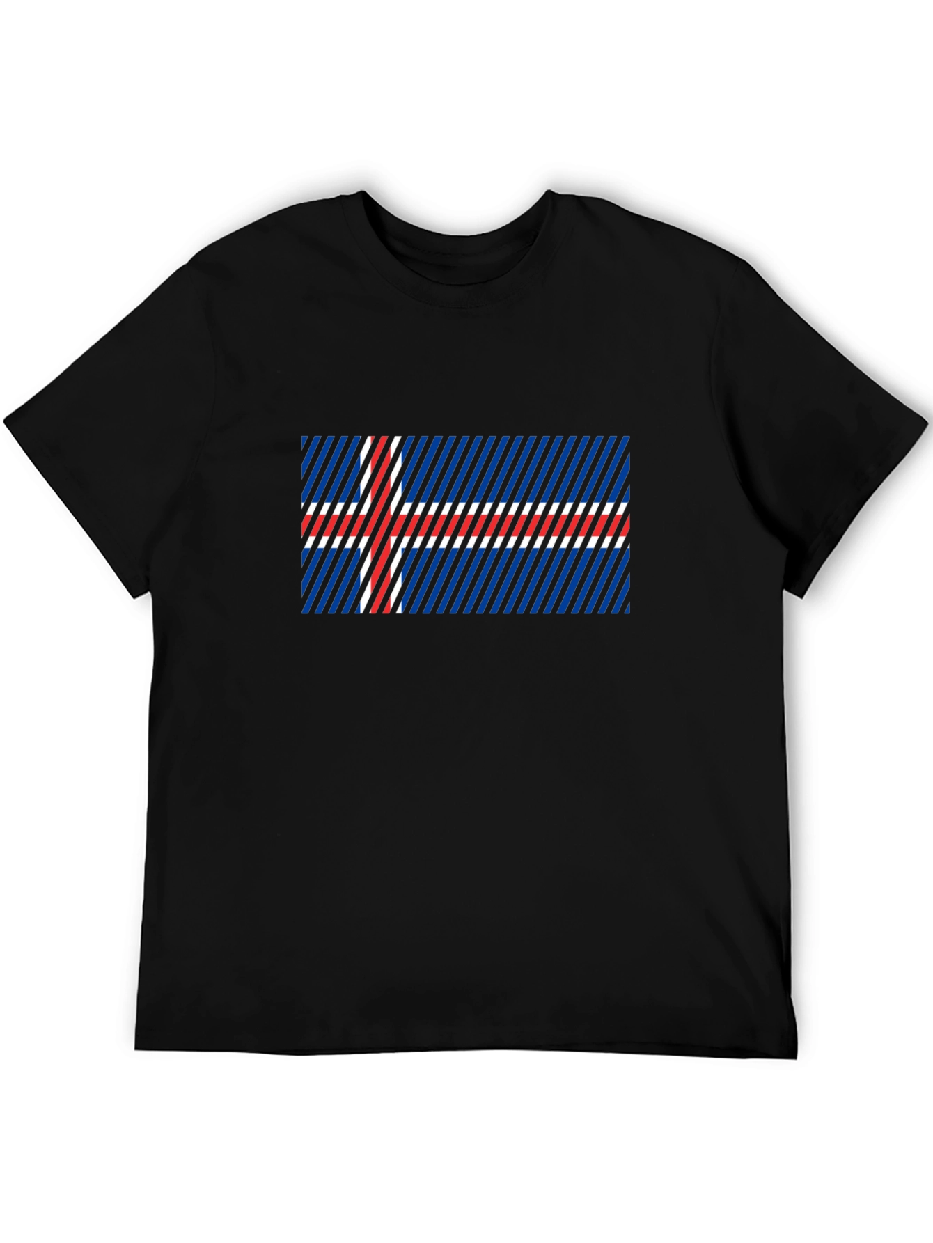 Icelandic Flag Graphic Tee - Black Cotton Blend