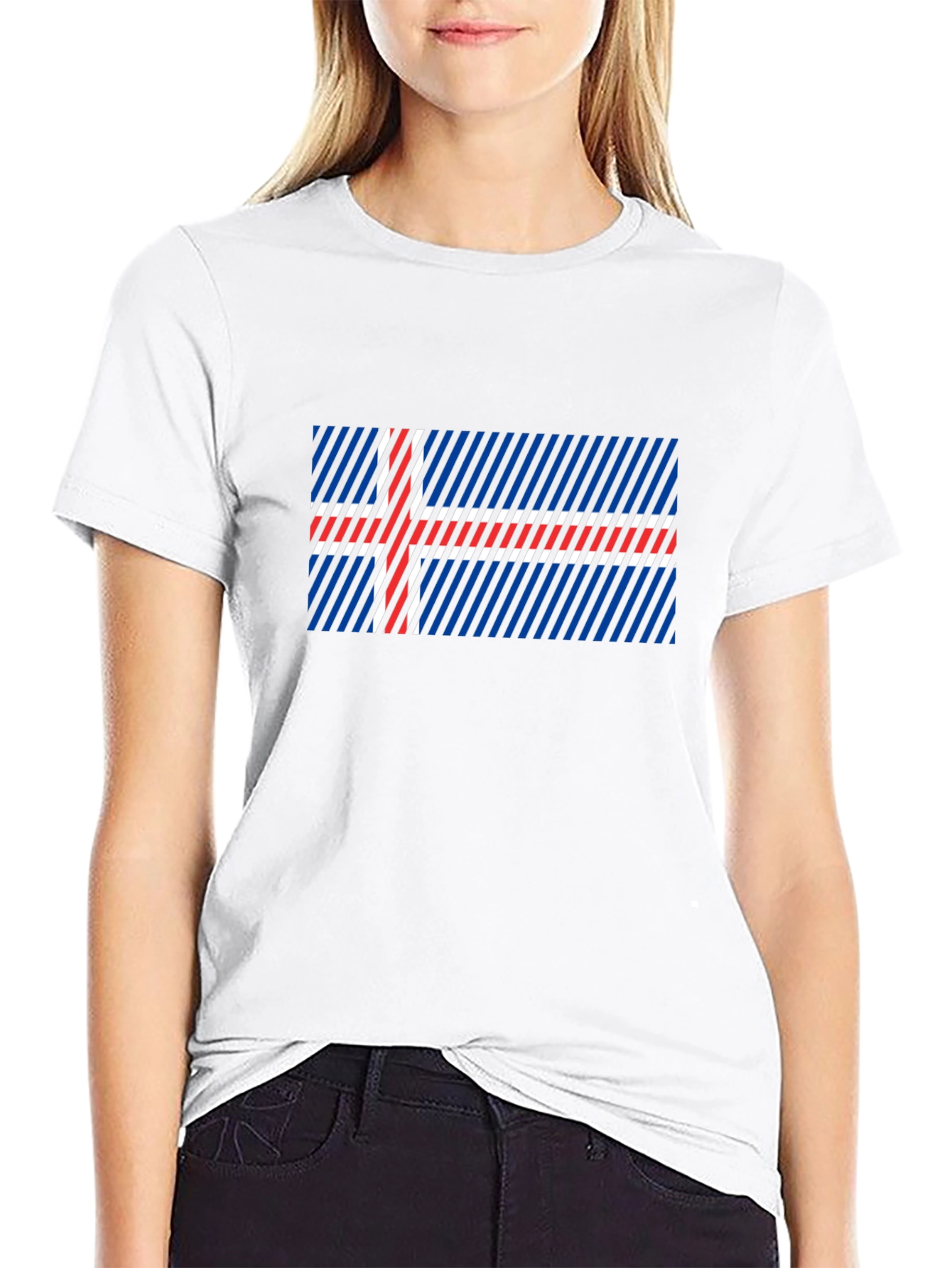 Icelandic Flag Graphic Tee - Black Cotton Blend
