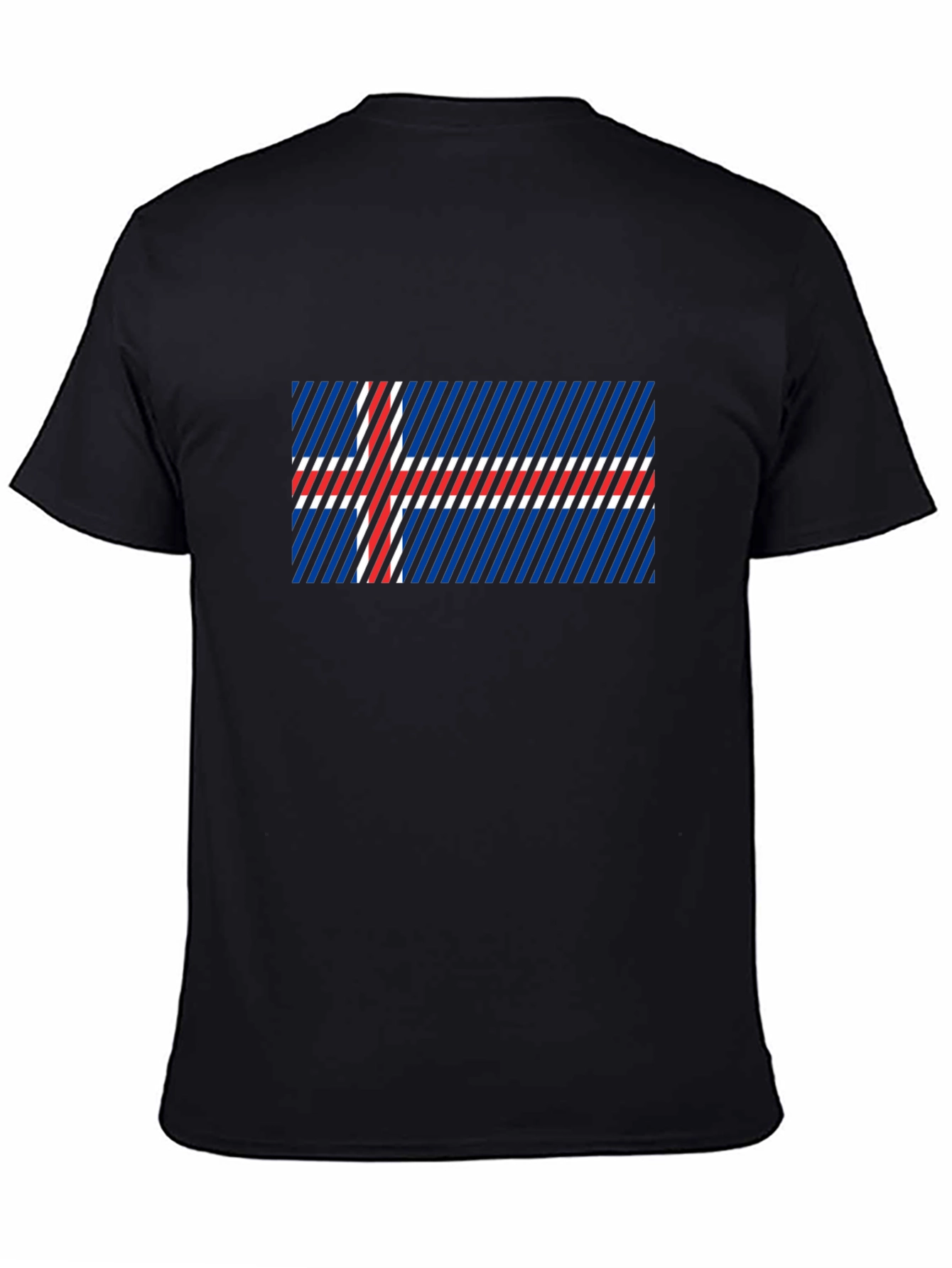 Icelandic Flag Graphic Tee - Black Cotton Blend
