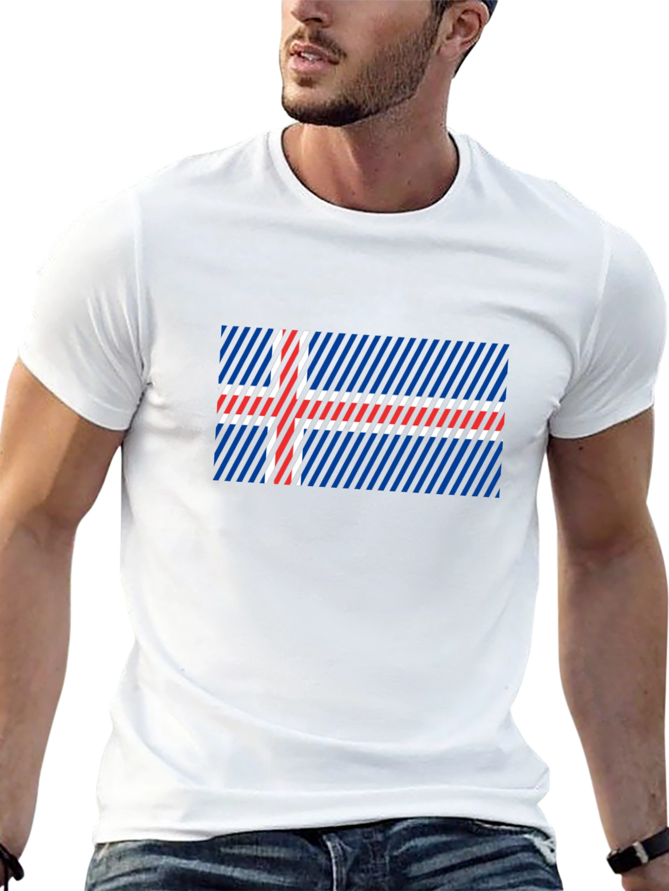 Icelandic Flag Graphic Tee - Black Cotton Blend