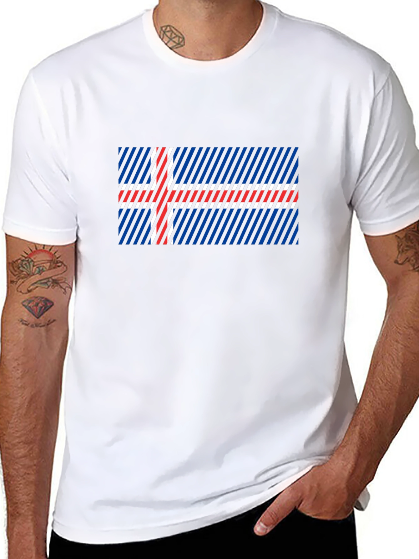 Icelandic Flag Graphic Tee - Black Cotton Blend