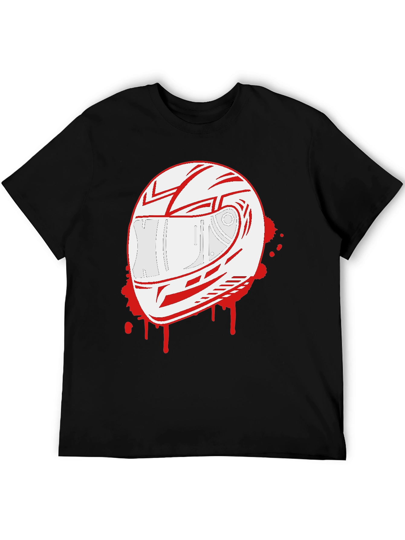 Helmet Graphic T-Shirt - Black Crew Neck Tee