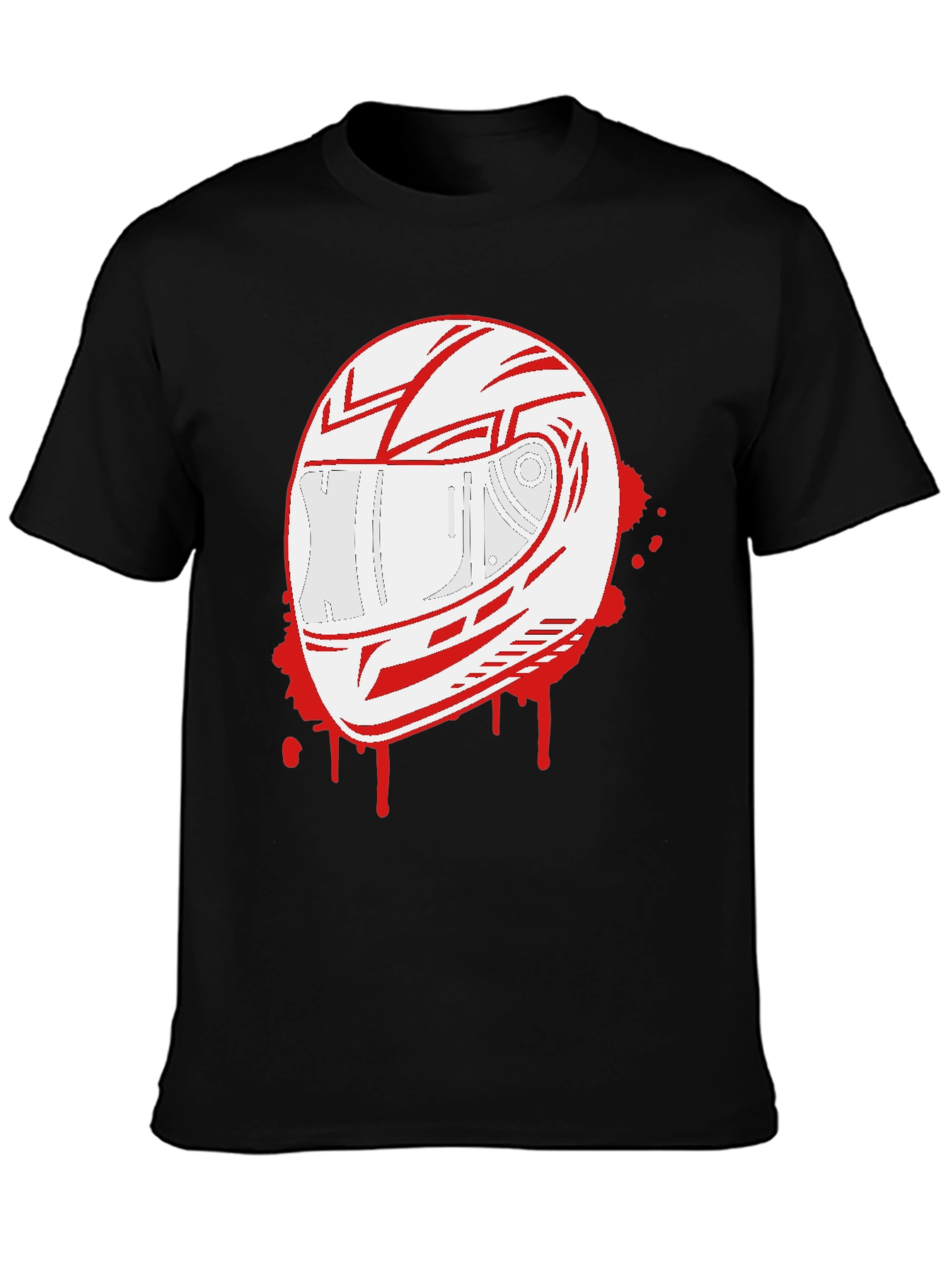 Helmet Graphic T-Shirt - Black Crew Neck Tee