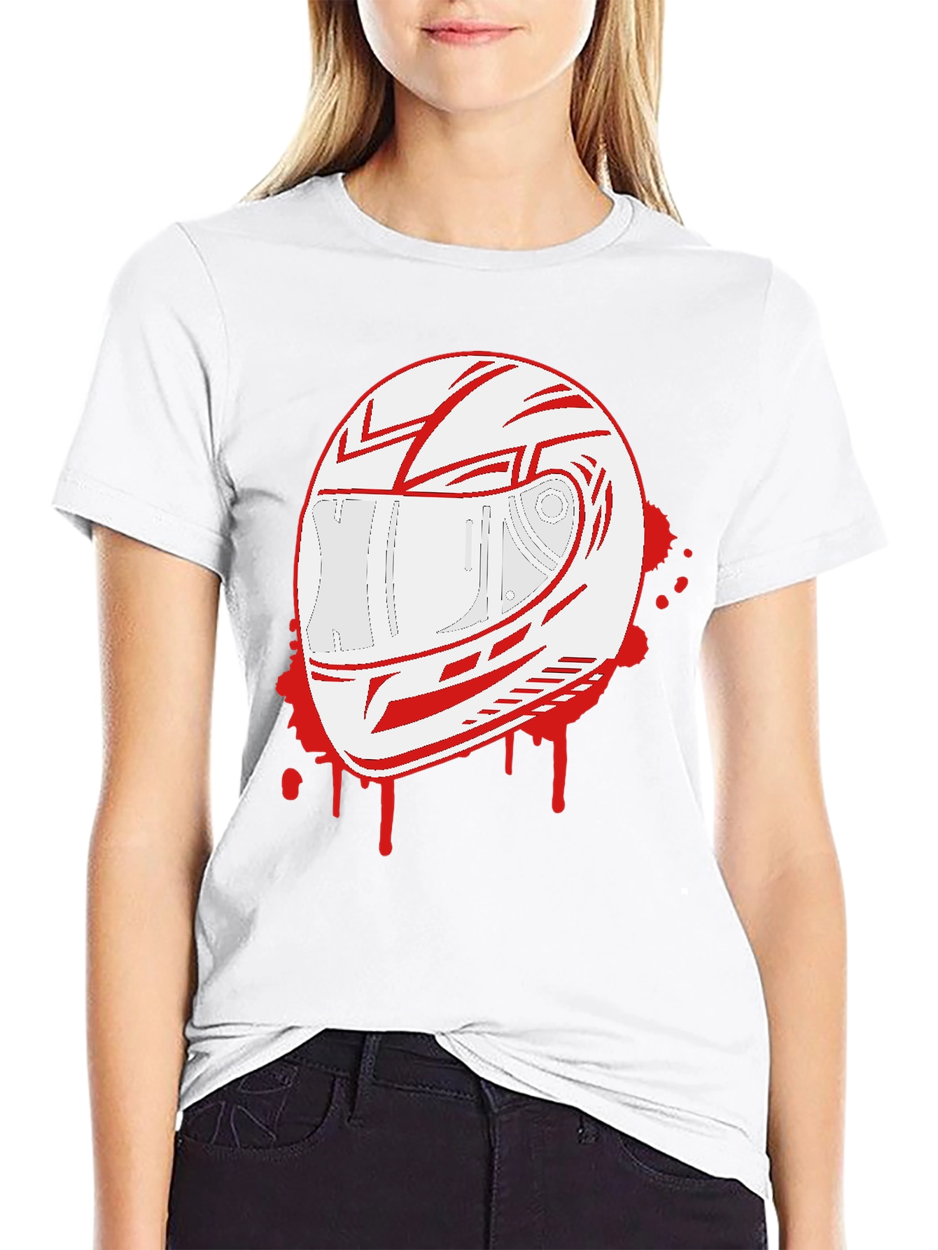 Helmet Graphic T-Shirt - Black Crew Neck Tee