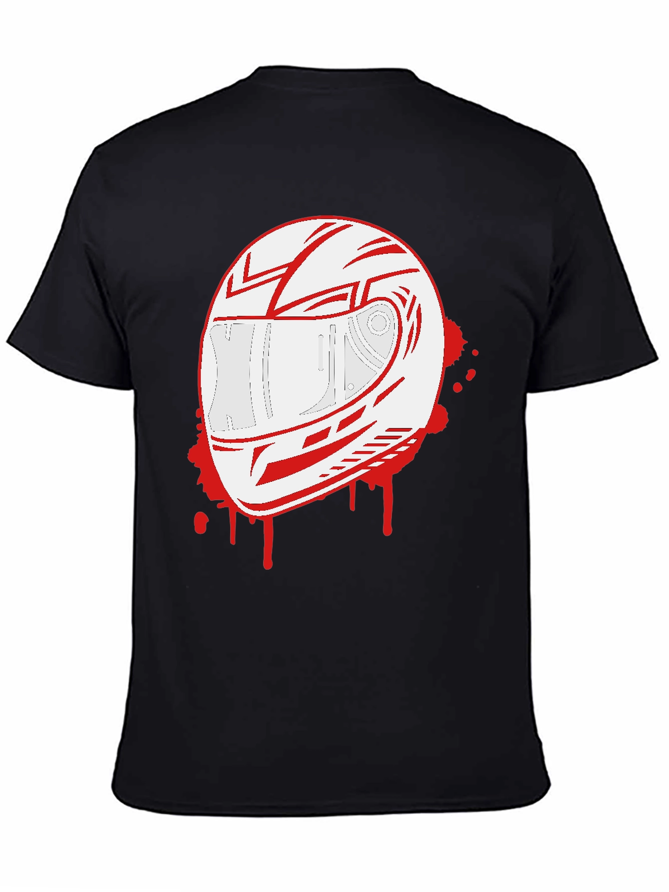 Helmet Graphic T-Shirt - Black Crew Neck Tee