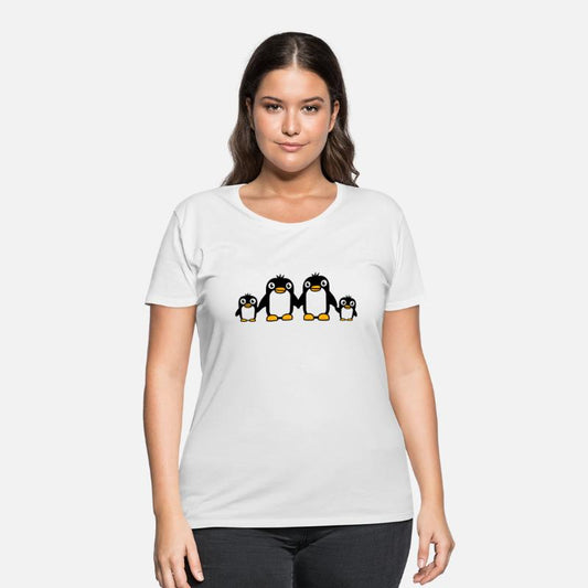 4 Penguins Dad Mom Two Kids Baby Hands Holding Kid