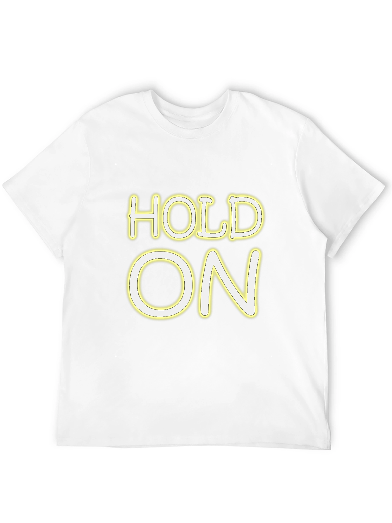 Hold On Graphic Tee - Black Crew Neck Shirt
