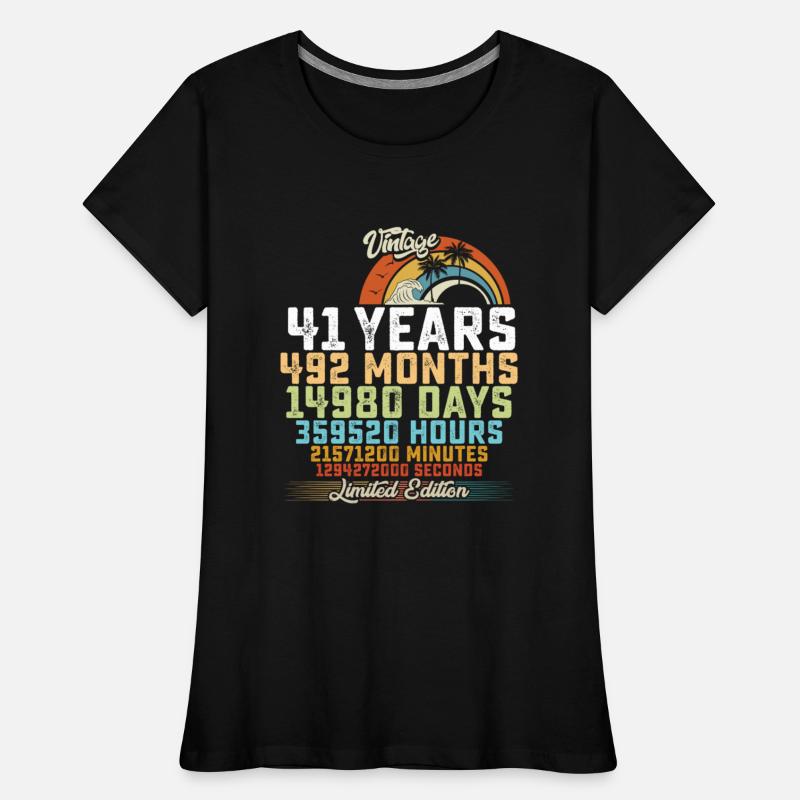 41st Birthday 41 Years Hours Month Vintage