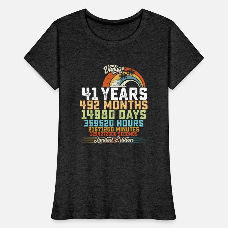 41st Birthday 41 Years Hours Month Vintage