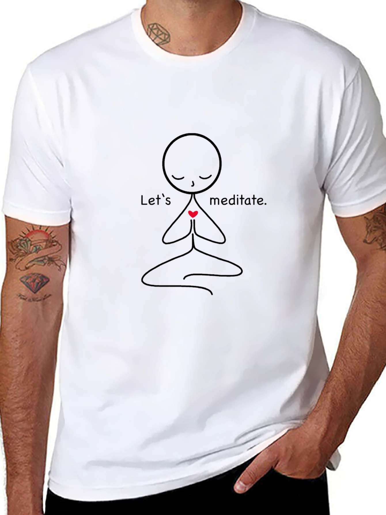 Meditate T-Shirt: Zen Stick Figure Tee