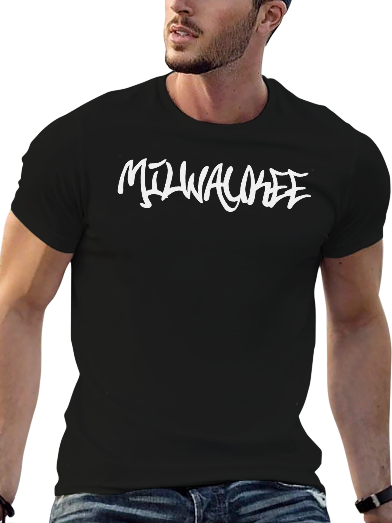 Milwaukee Graphic Tee - Black Cotton Blend T-Shirt