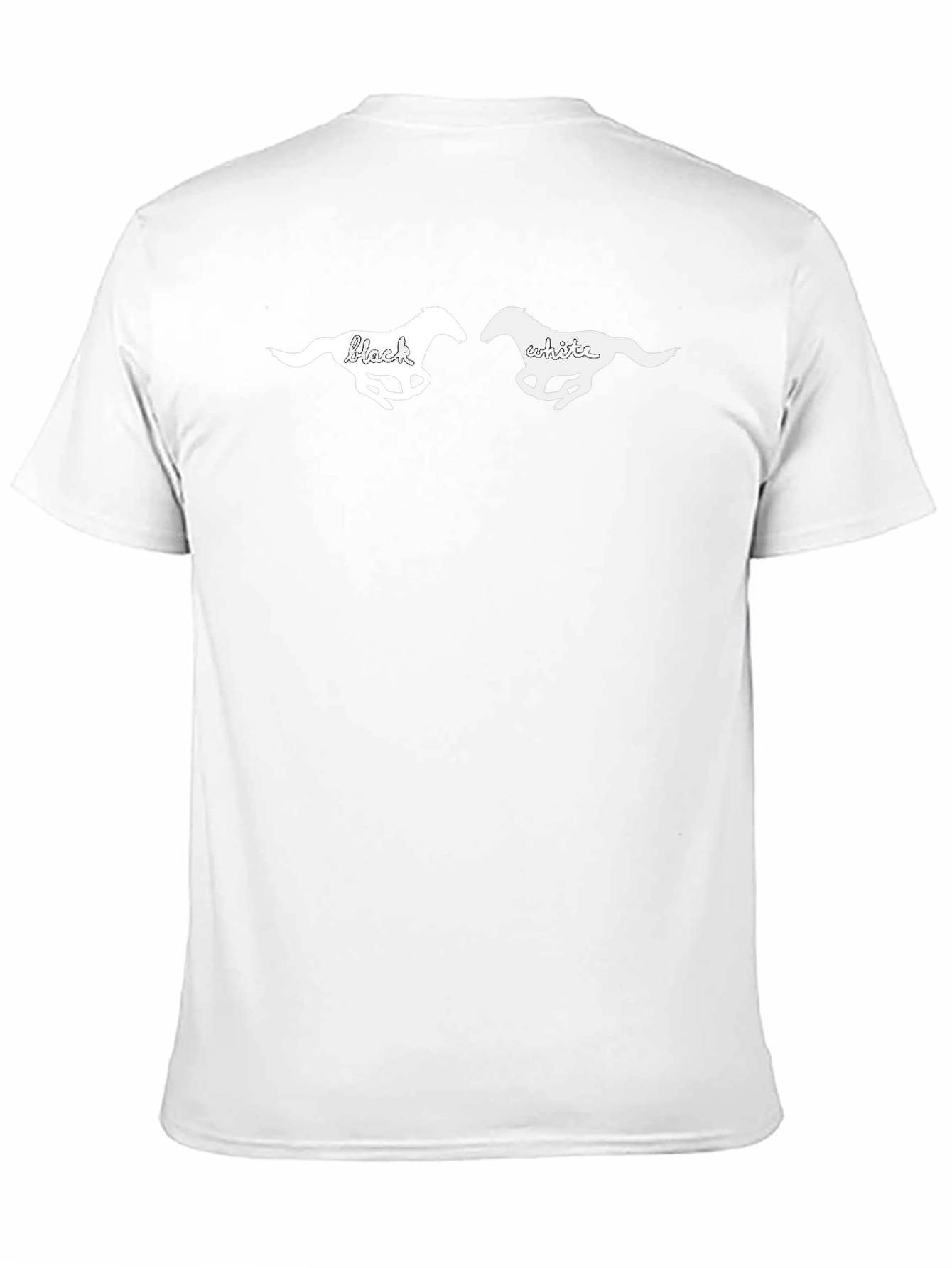 Black and White Horse Graphic T-Shirt