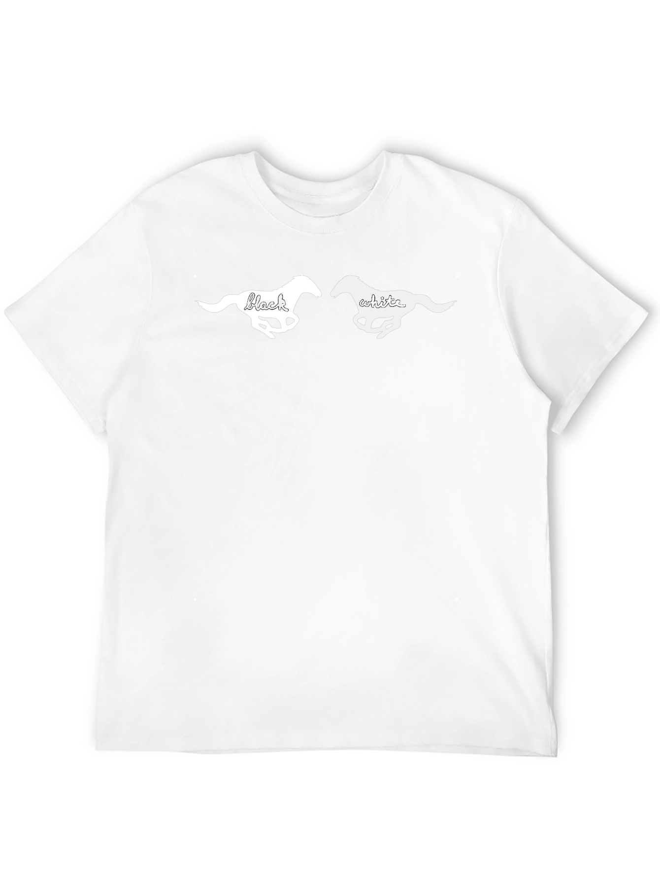 Black and White Horse Graphic T-Shirt