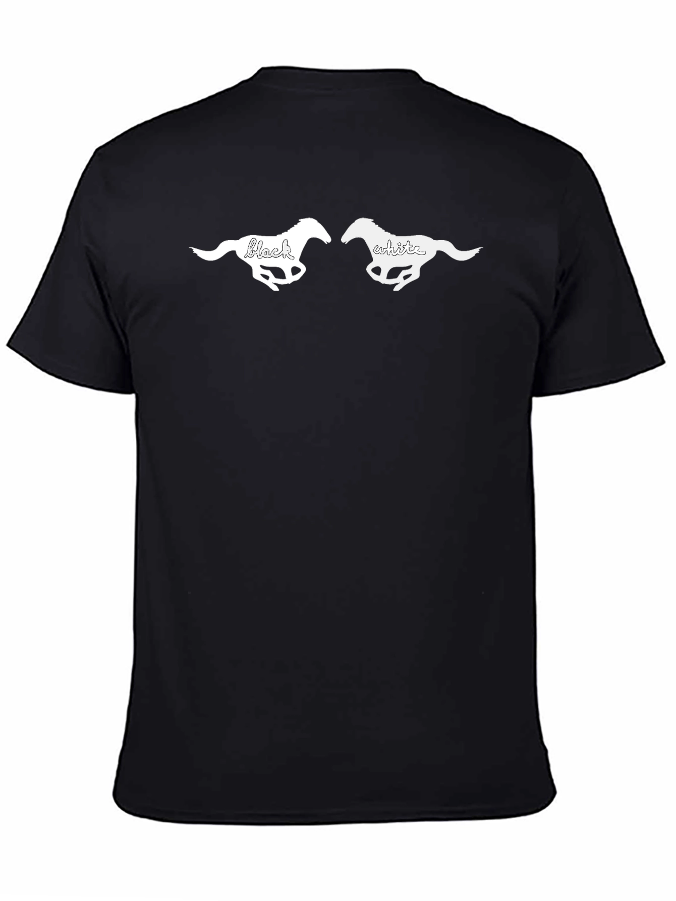 Black and White Horse Graphic T-Shirt