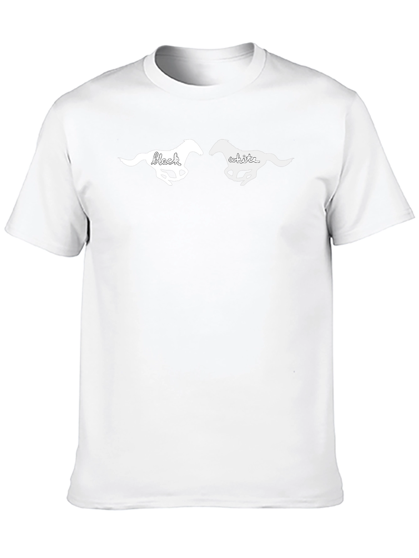 Black and White Horse Graphic T-Shirt