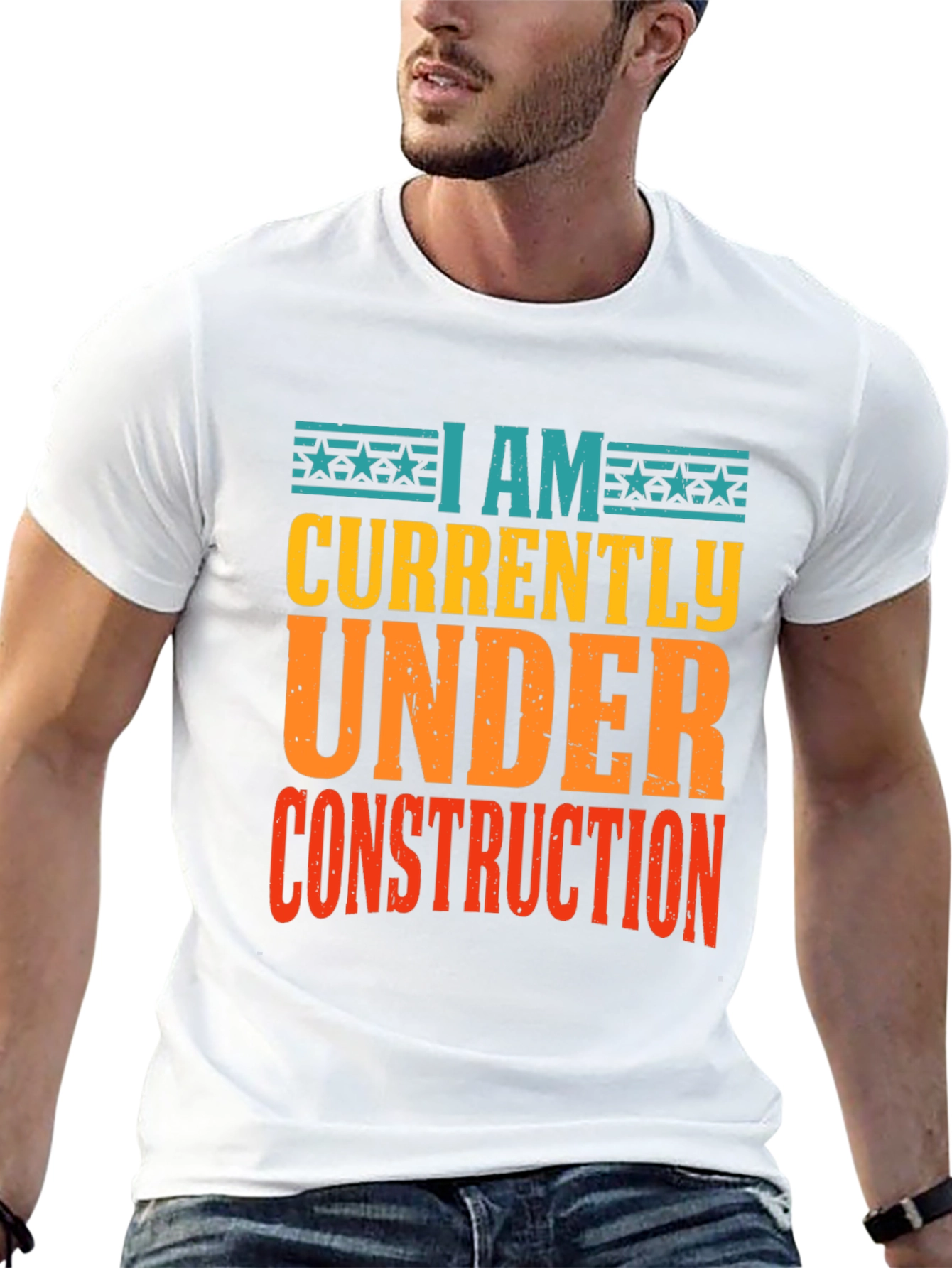 Under Construction Graphic Tee - Black Cotton Shirt