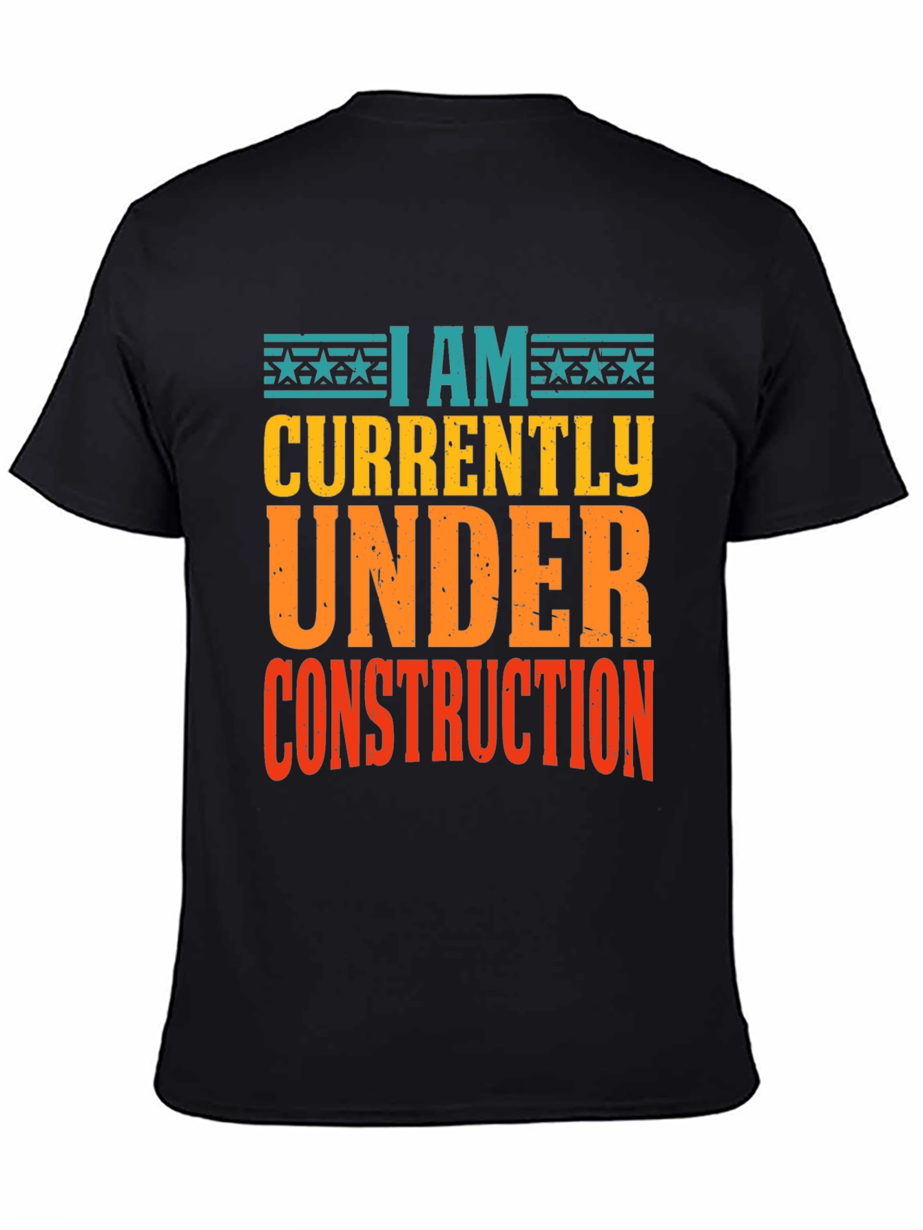 Under Construction Graphic Tee - Black Cotton Shirt