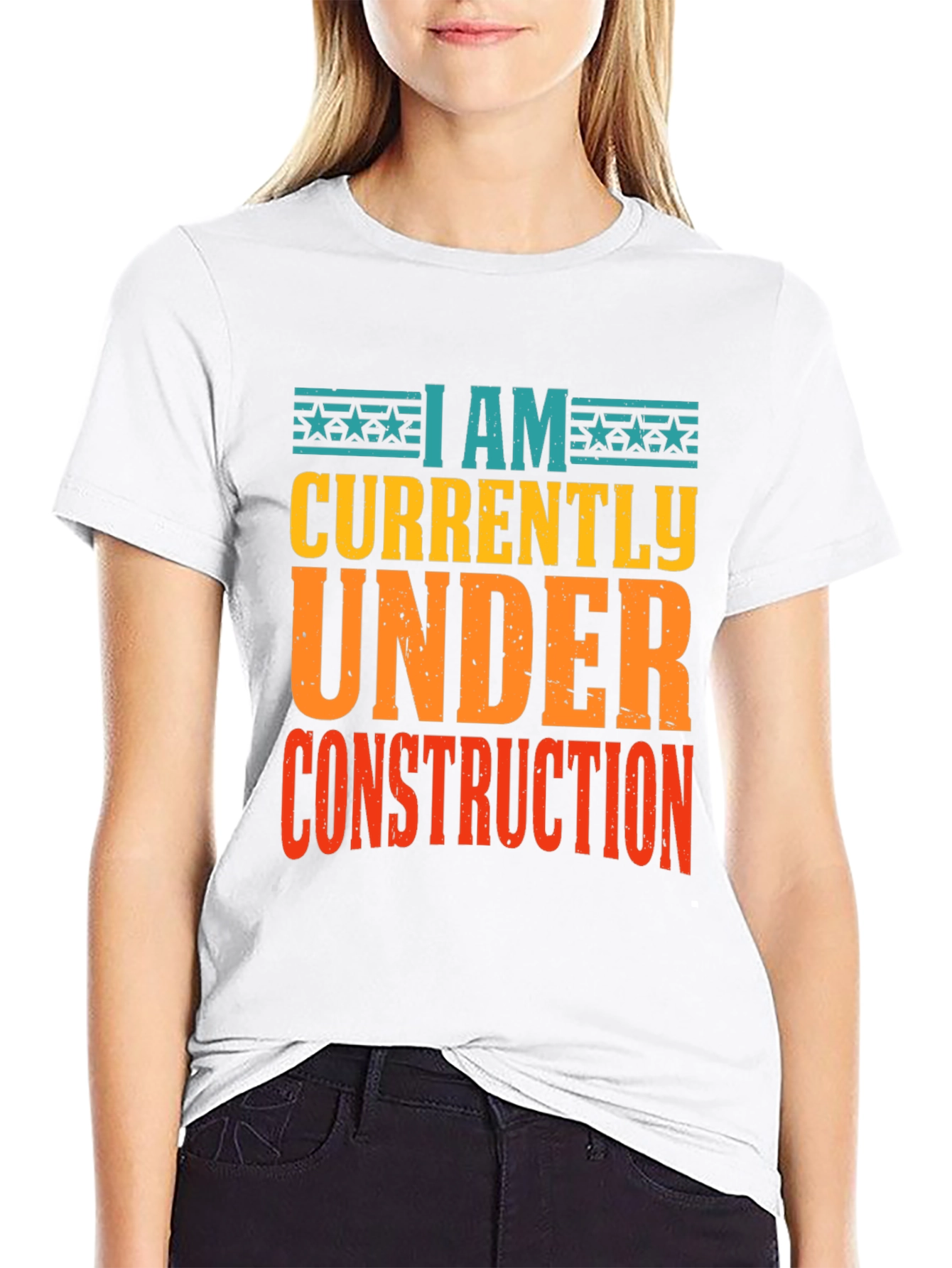 Under Construction Graphic Tee - Black Cotton Shirt