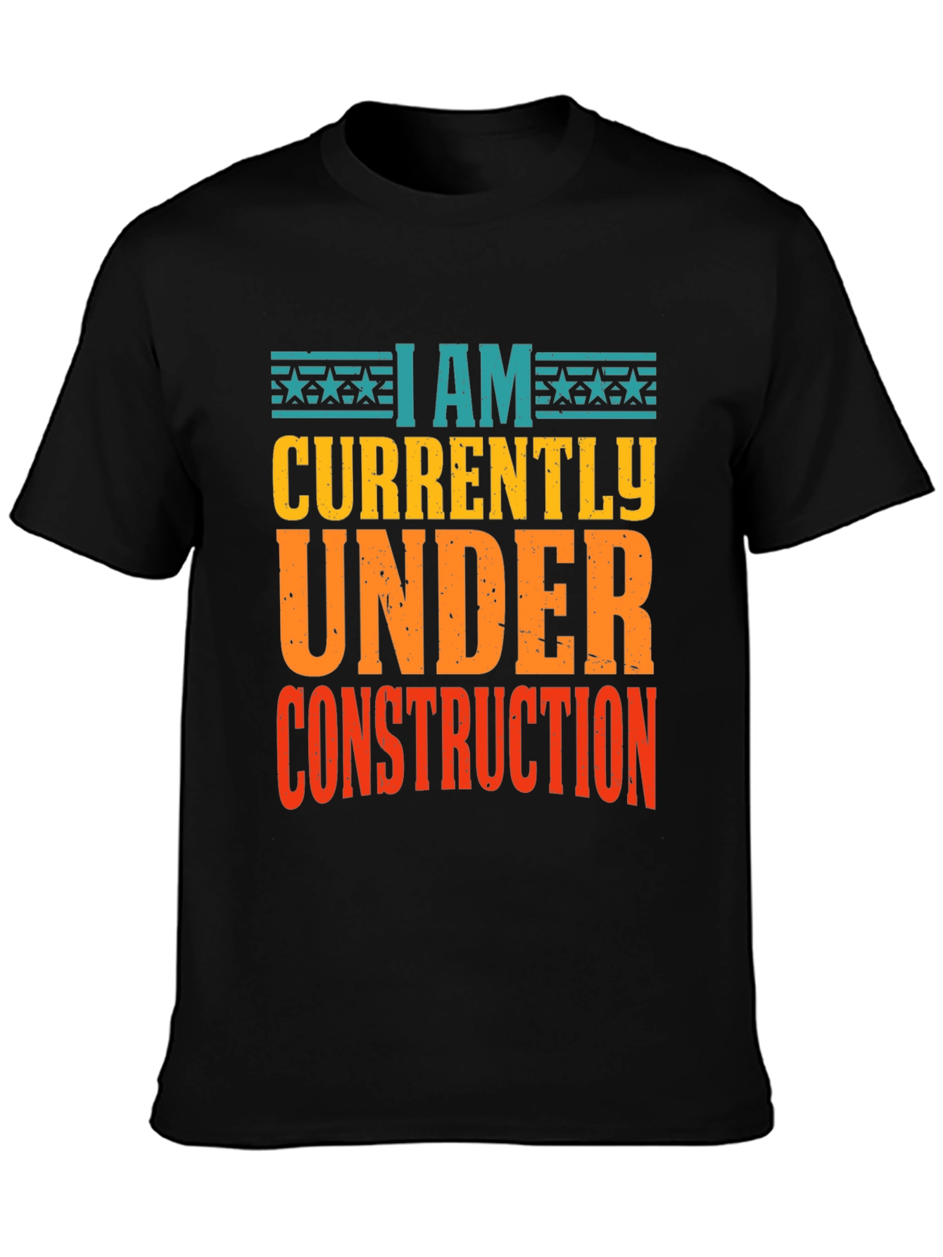 Under Construction Graphic Tee - Black Cotton Shirt