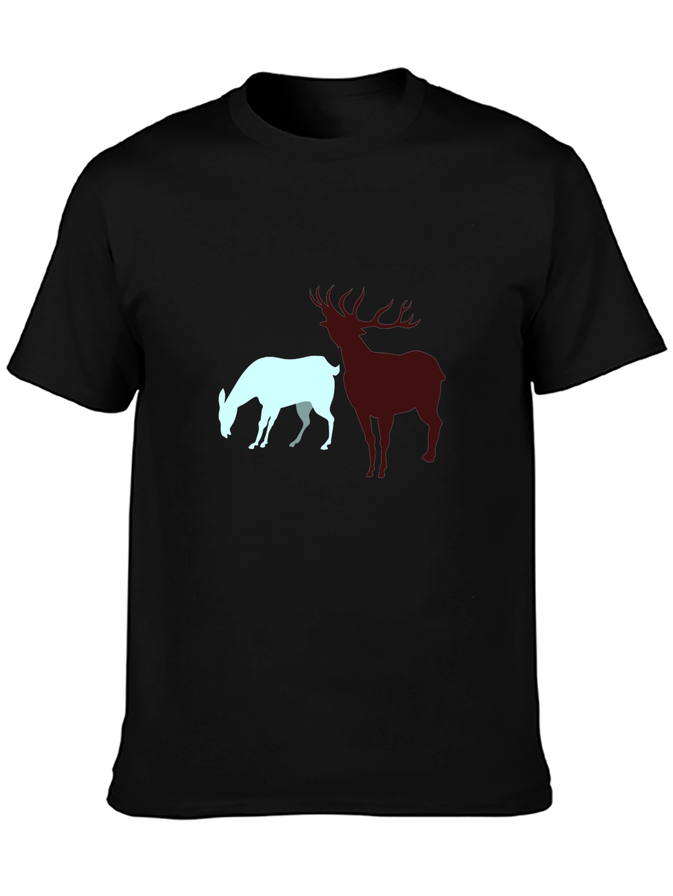 Deer Silhouette Graphic Tee - Mens Black T-Shirt