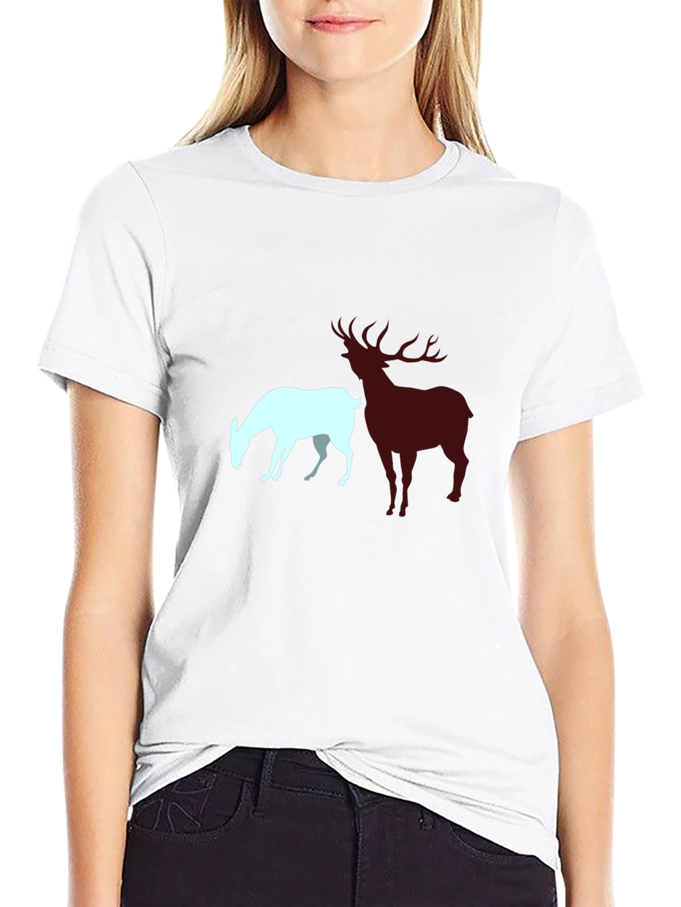 Deer Silhouette Graphic Tee - Mens Black T-Shirt