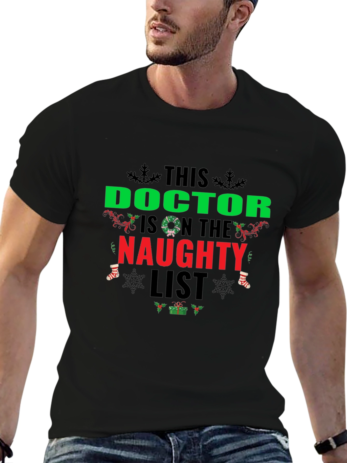 Naughty List Doctor Holiday Graphic Tee