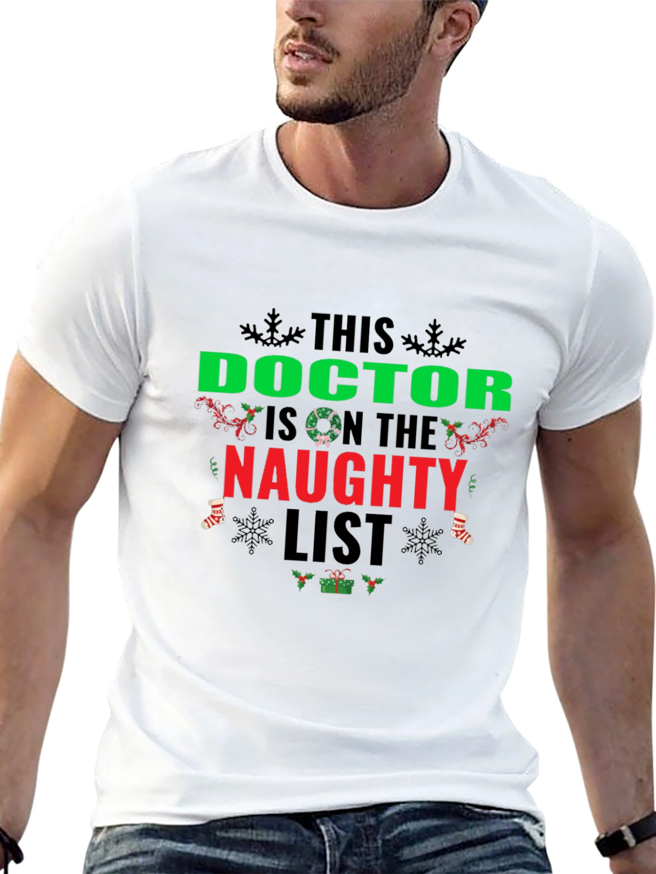 Naughty List Doctor Holiday Graphic Tee