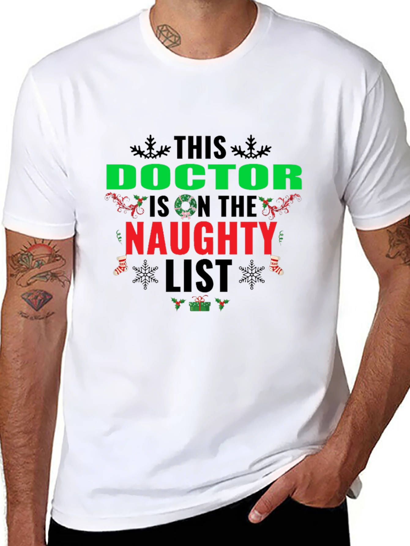 Naughty List Doctor Holiday Graphic Tee