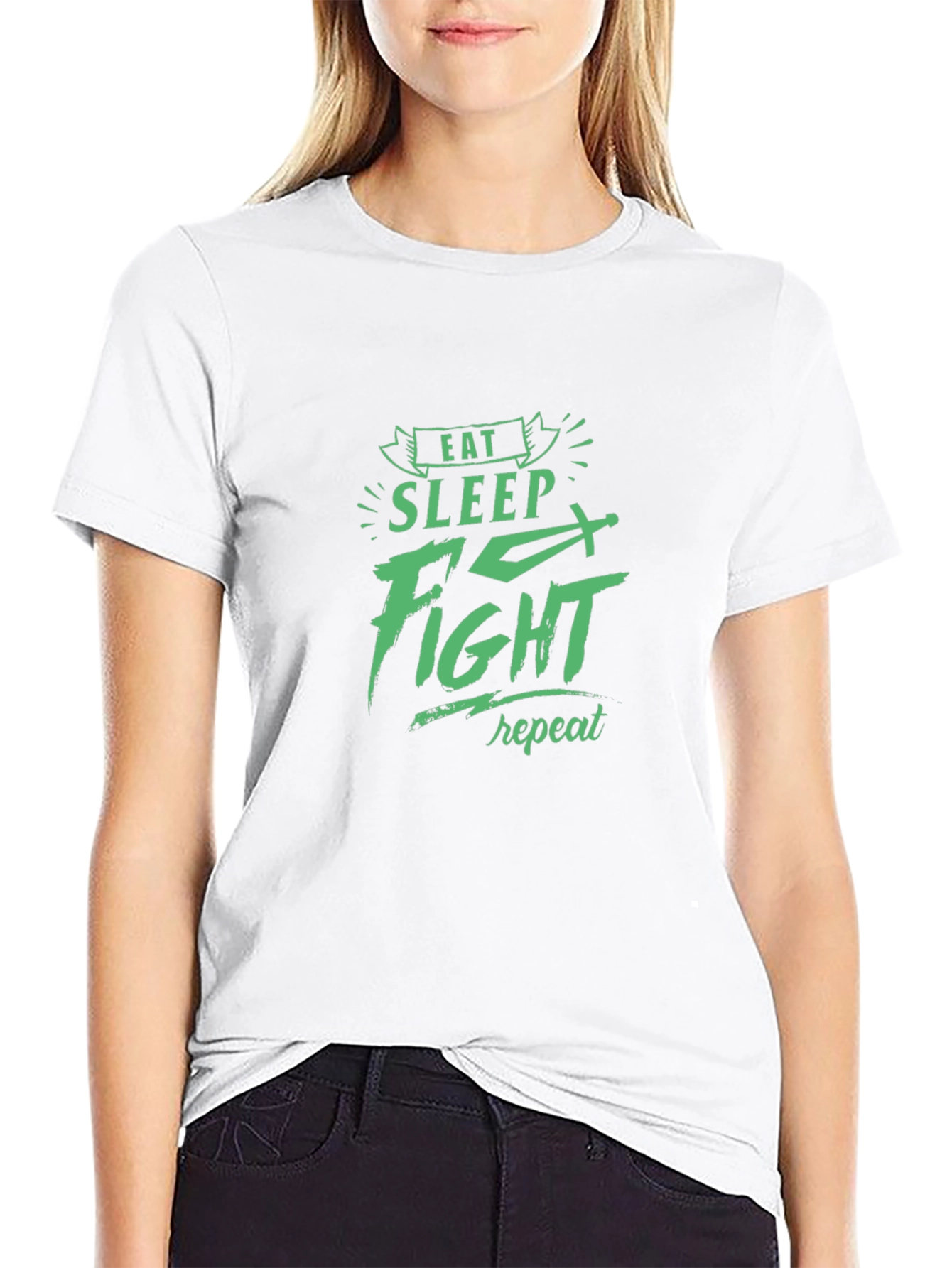 Eat Sleep Fight Repeat Graphic Tee